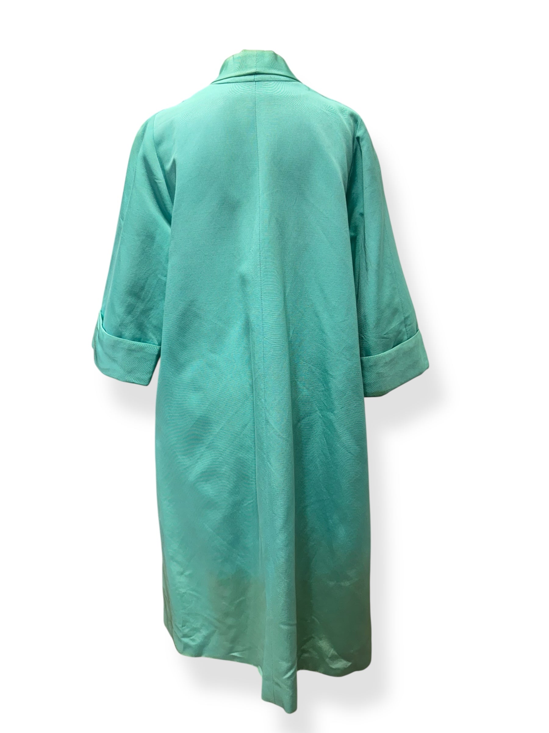 back view of 1940s Mint Grosgrain Cocktail Coat L-XL