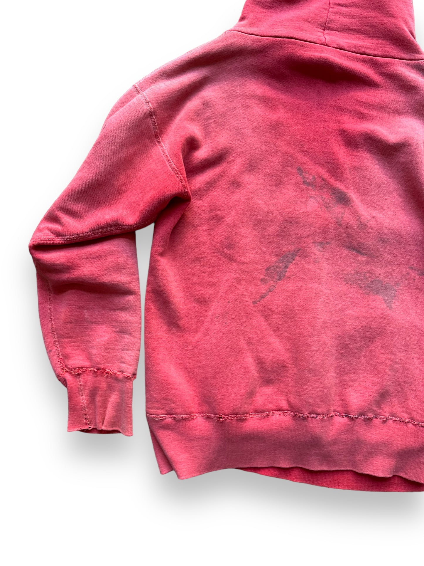 Left Rear View of Vintage Red De Jac Waffle Lined Hooded Sweatshirt SZ L | Vintage Waffle Sweatshirt Seattle | Barn Owl Vintage Clothing