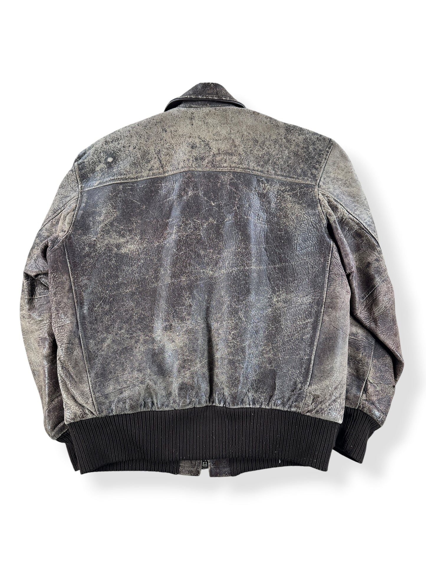 Back of Vintage Distressed Horsehide Jacket SZ M