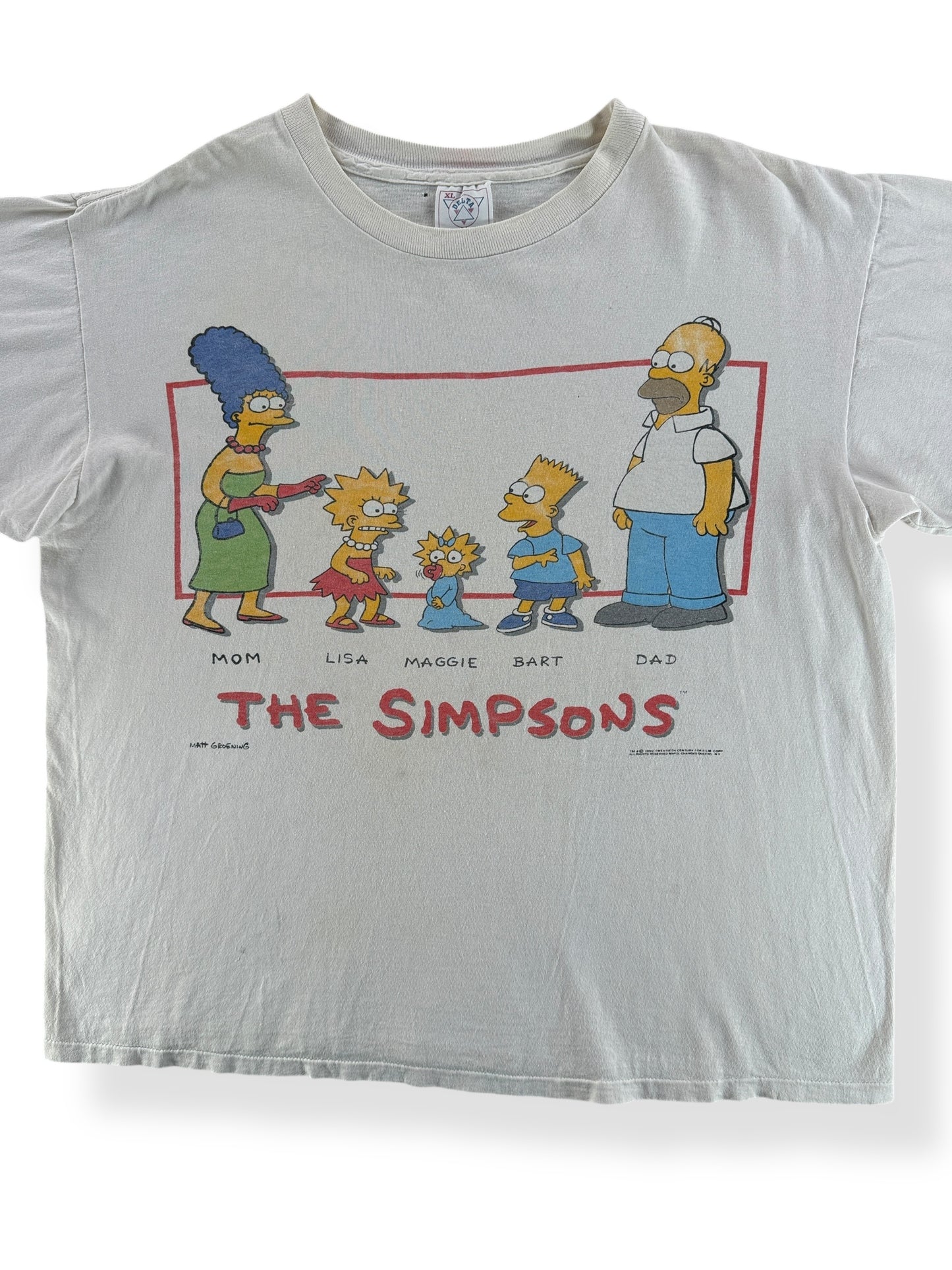 Front Close Up of Vintage Simpsons Promo Tee SZ XL