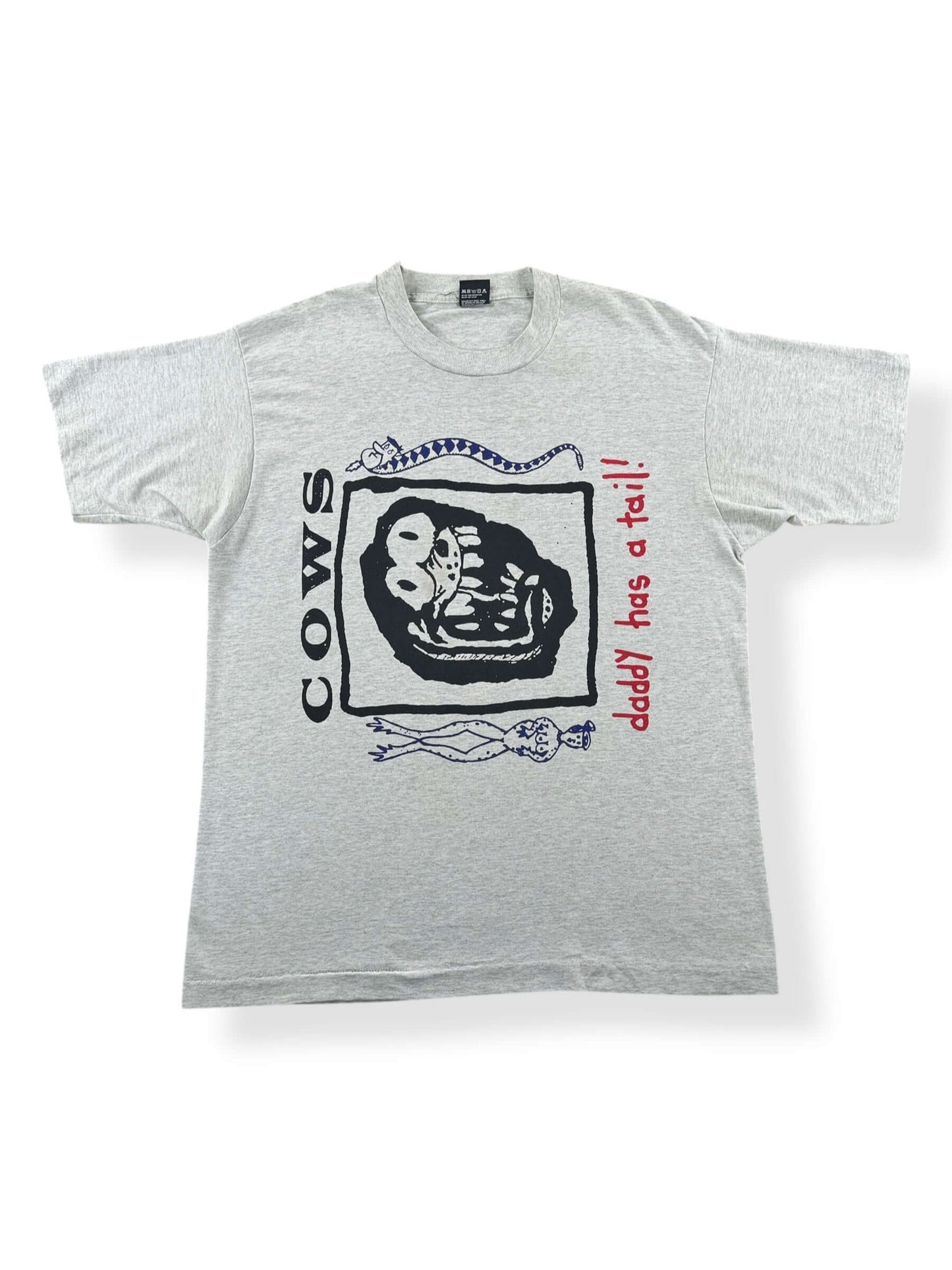 Front of Vintage Cows Daddy Has a Tail Tee SZ L