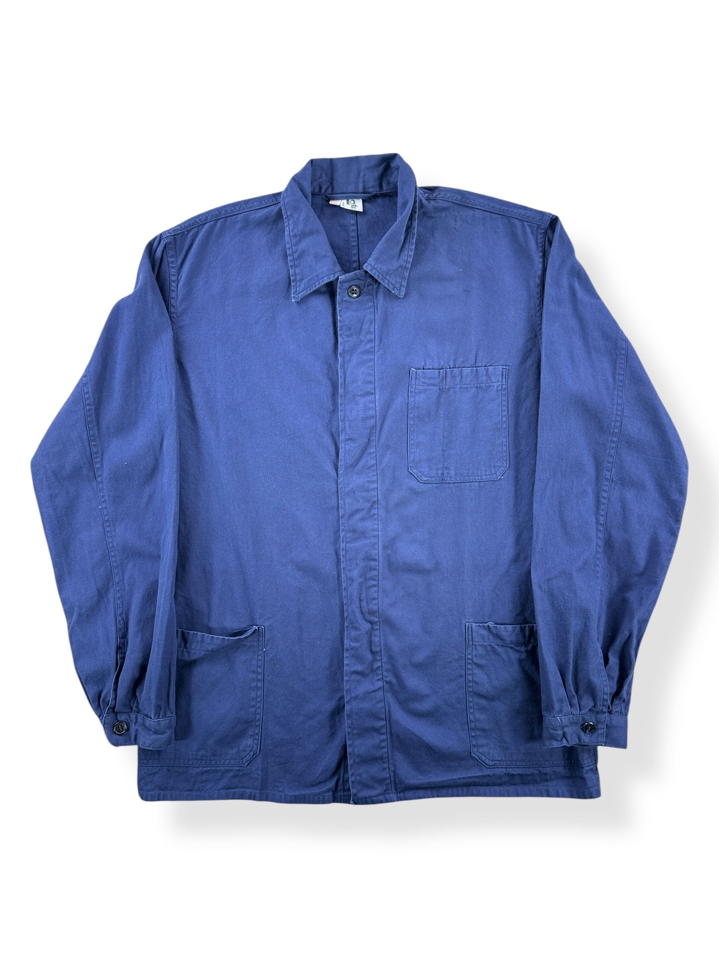 Front of Vintage Dark Blue French Chore Coat SZ M