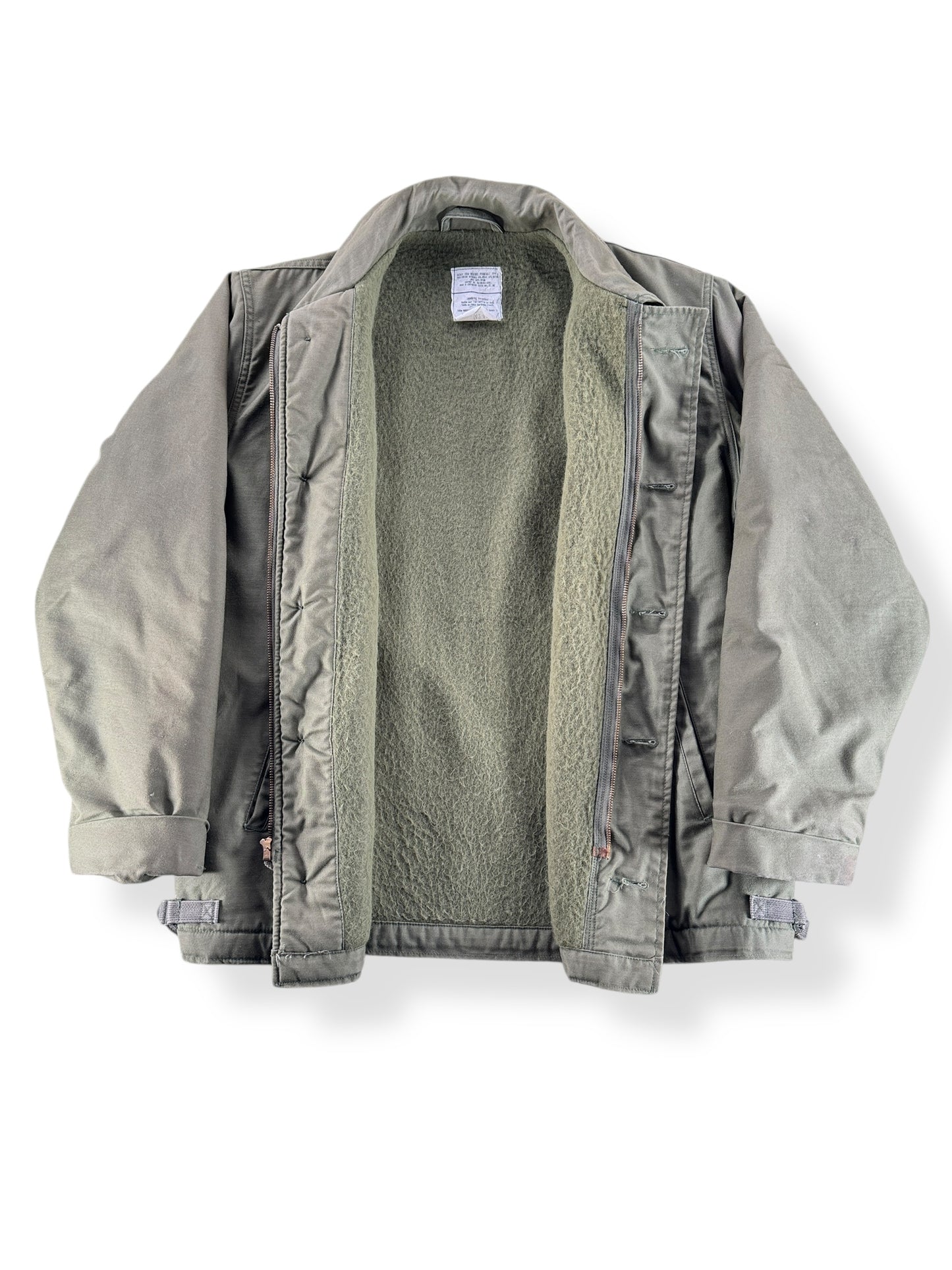 Inside of Vintage 80s Era Stenciled A1 Jacket SZ L