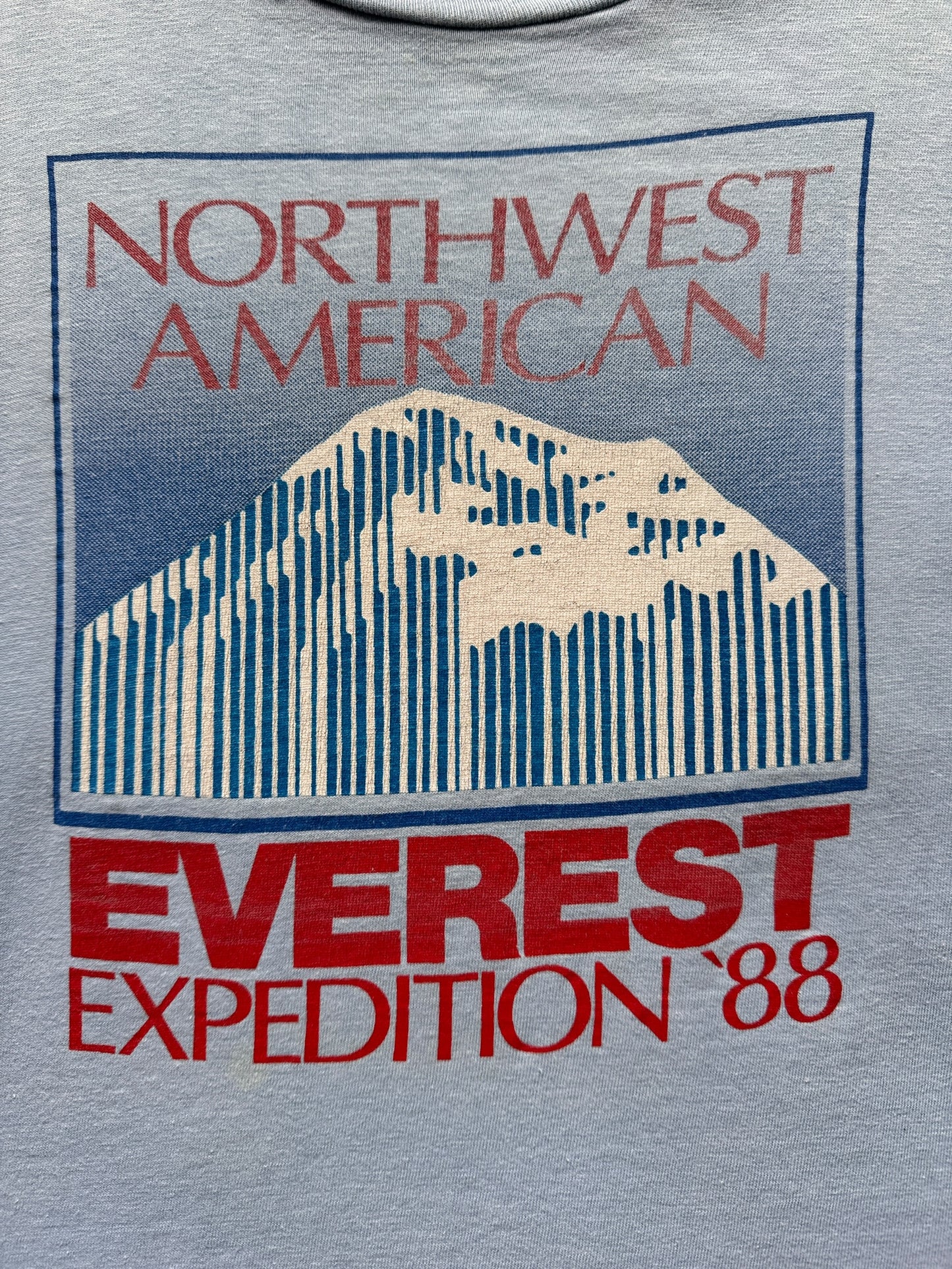 Front Graphic of Vintage 1988 Northwest American Everest Expedition Tee SZ L