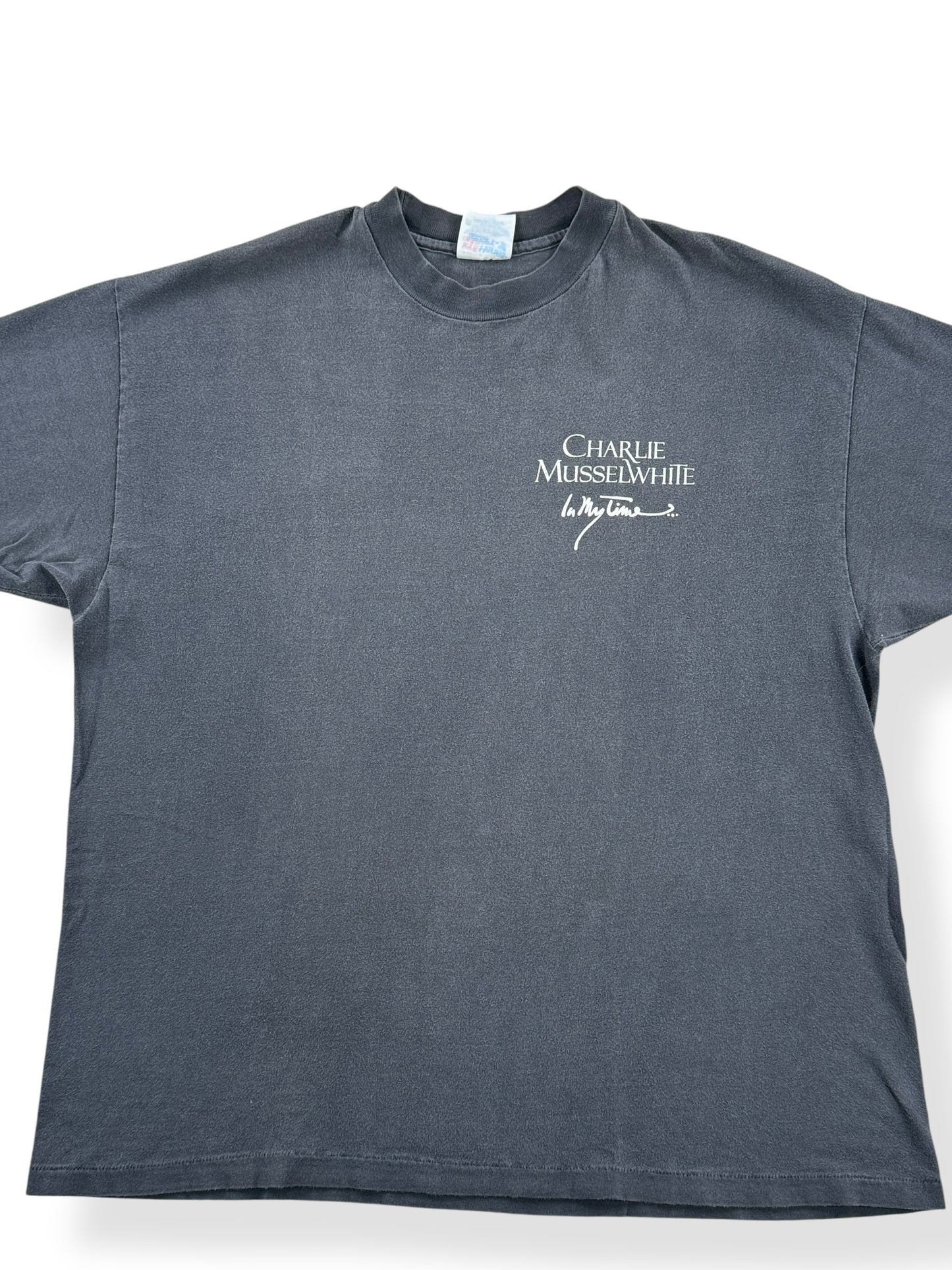 Front Close Up of Vintage Charlie Musselwhite In My Time Tee SZ XL