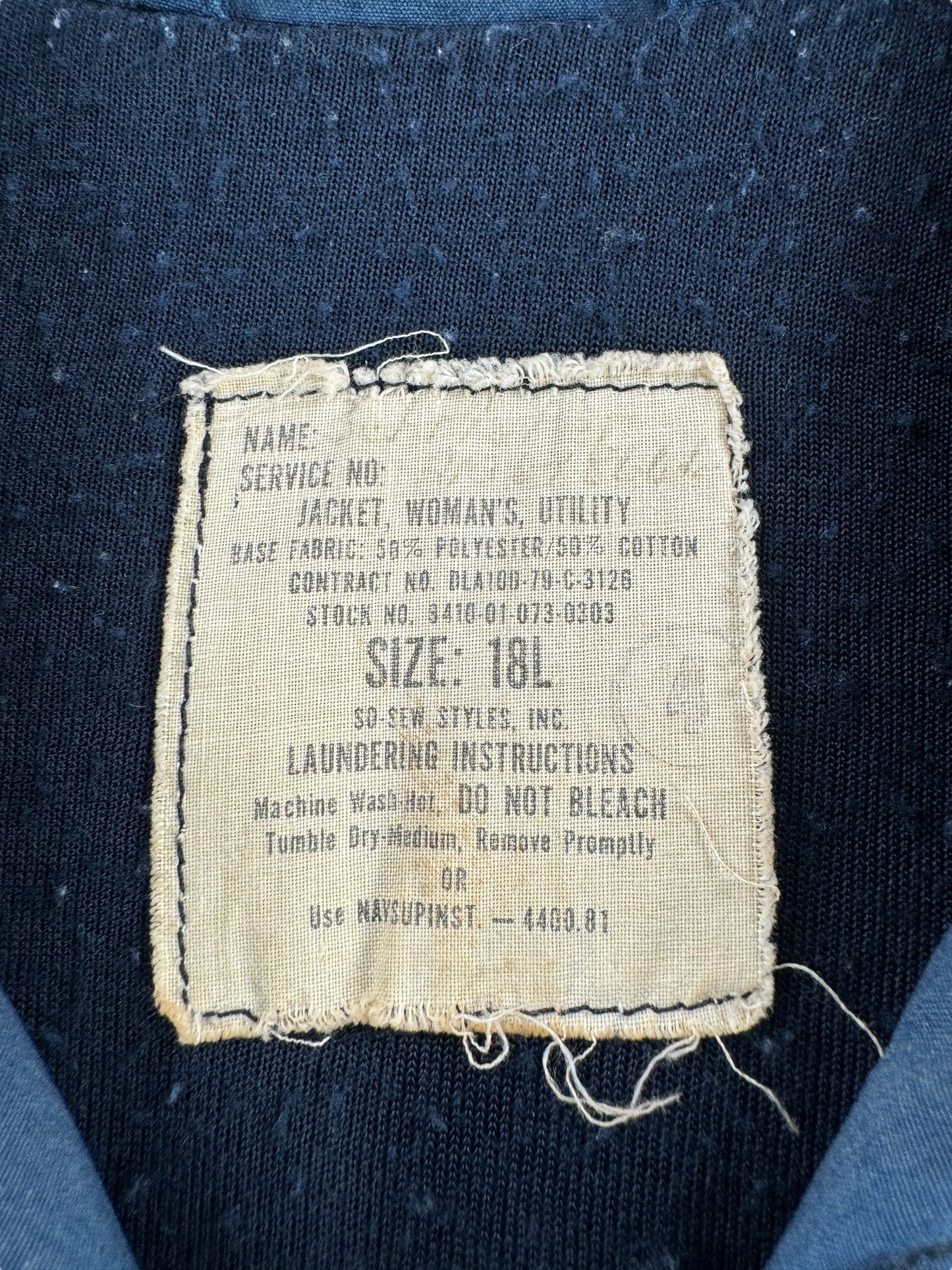 Tag on Vintage Blue Women's Utility Jacket SZ L