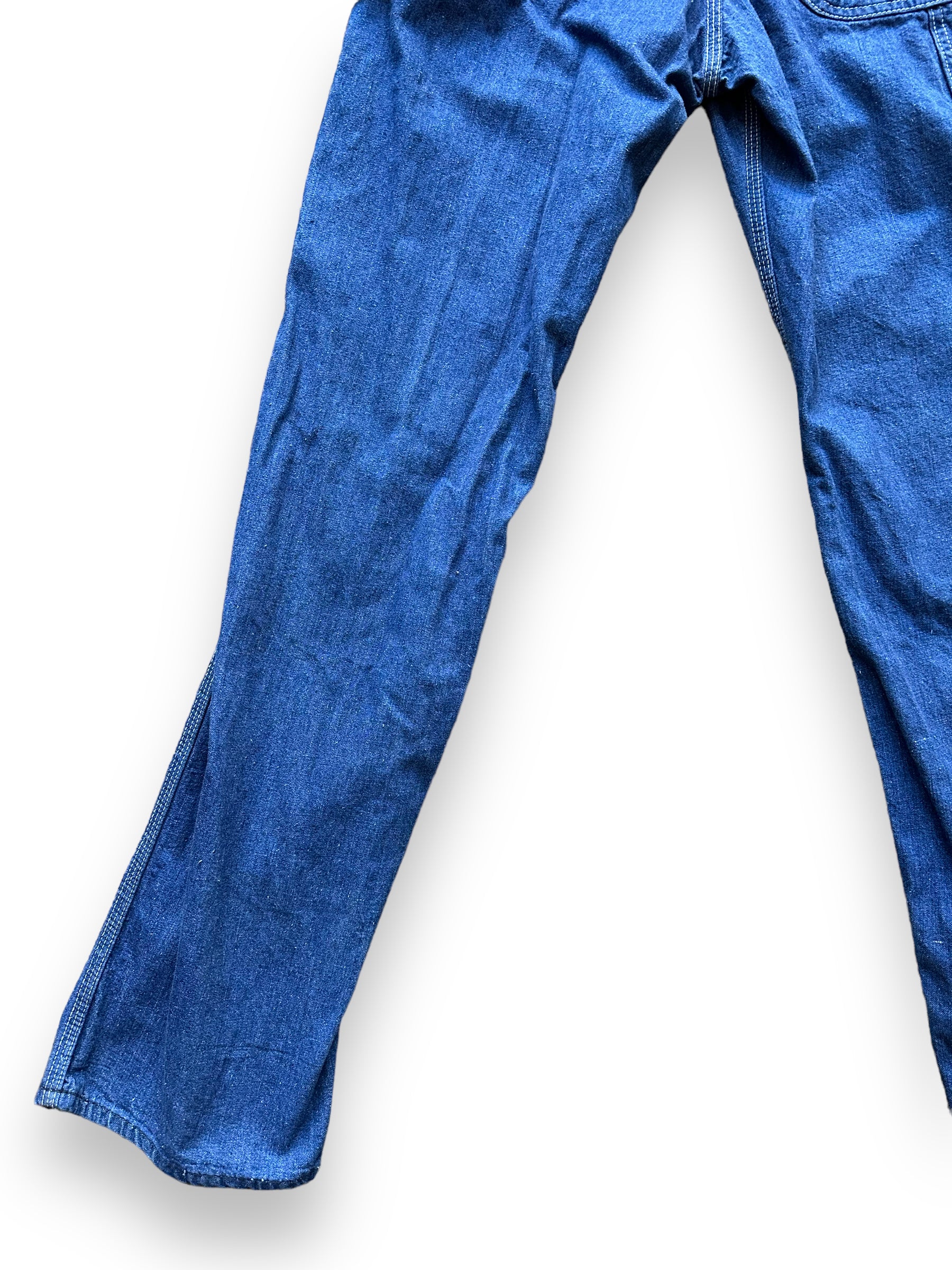 Lower Left Rear View of Vintage Lee Carpenter Jeans W27 | Vintage Denim Workwear Seattle | Barn Owl Vintage Clothing
