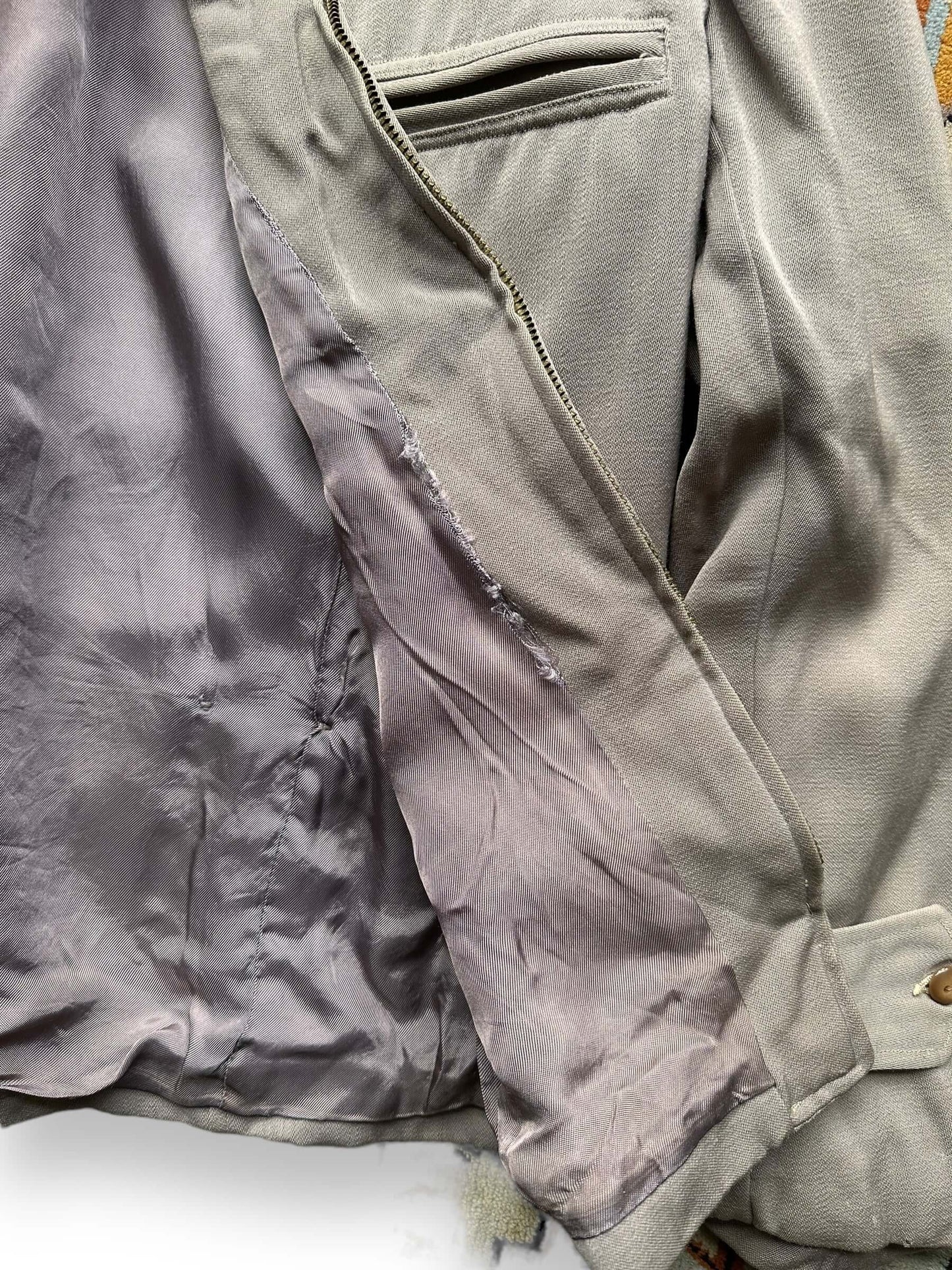 Flaw in Lining of Vintage Pendleton Gabardine Jacket SZ L | Vintage Workwear Seattle | Seattle Vintage Clothing