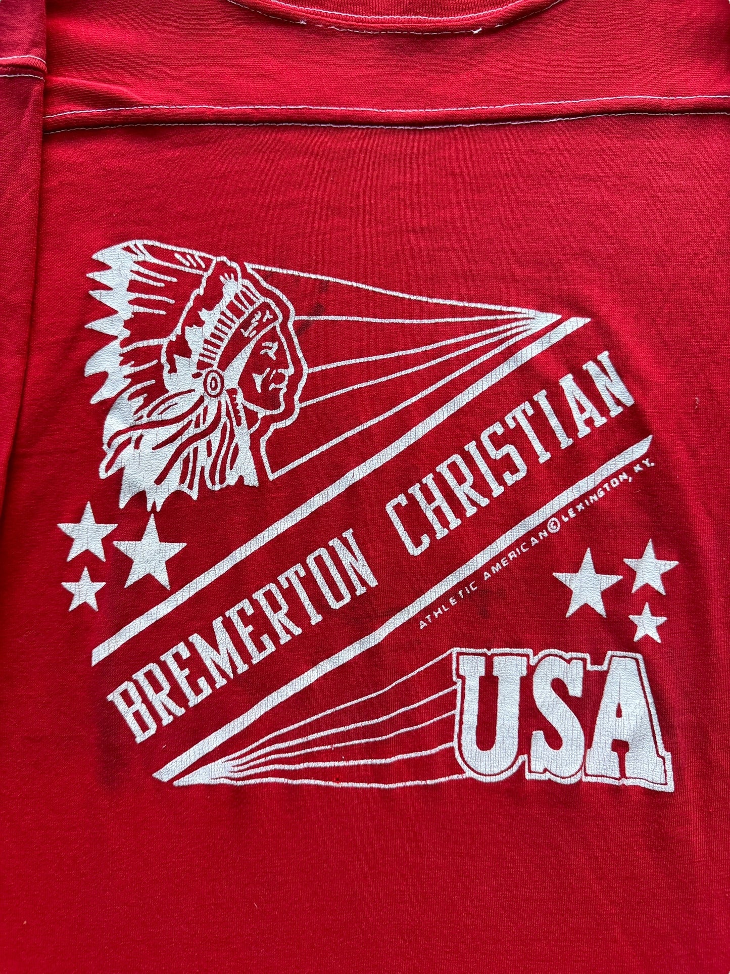 Front Graphic of Vintage Bremerton Christian Jersey SZ XS