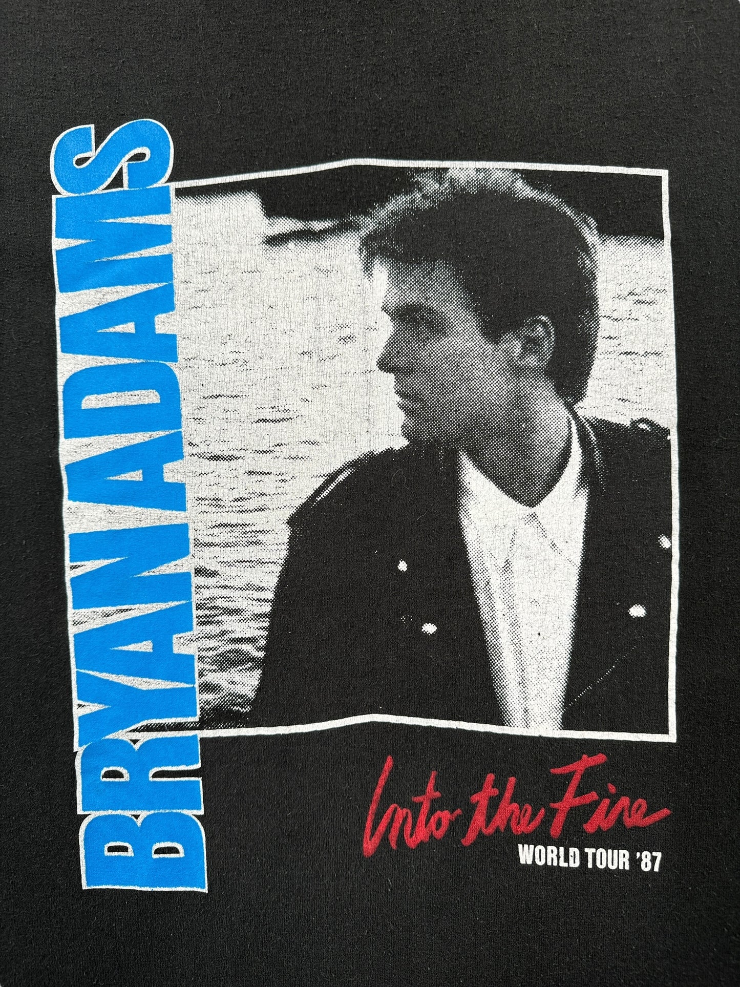 Graphic of Vintage Bryan Adams 1987 World Tour Tee SZ M