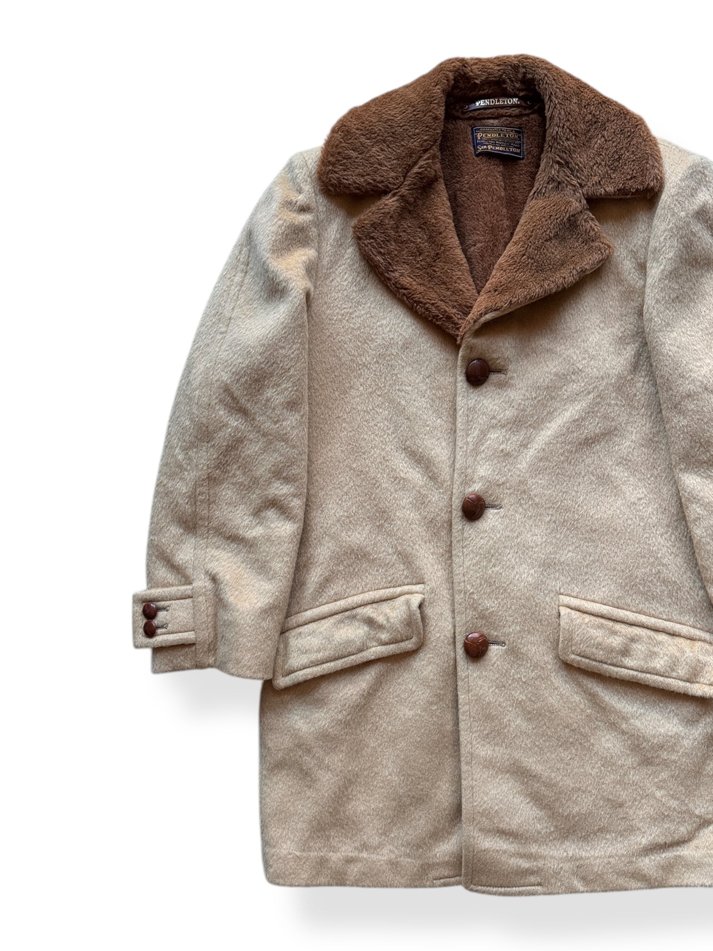 Front Right of Vintage Sir Pendleton Camelhair Lined Jacket SZ M