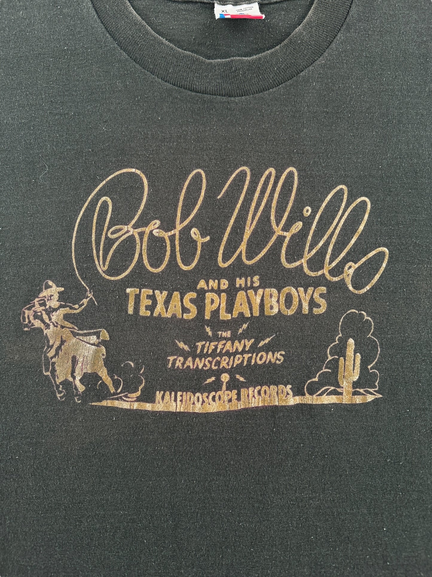 Vintage Bob Wills Black Tee SZ XL