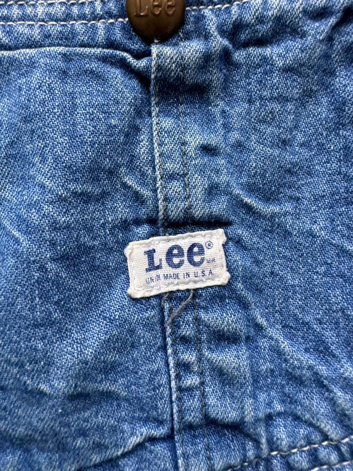 Label on Vintage 1970s Lee Blanket Lined Chore Coat SZ XL