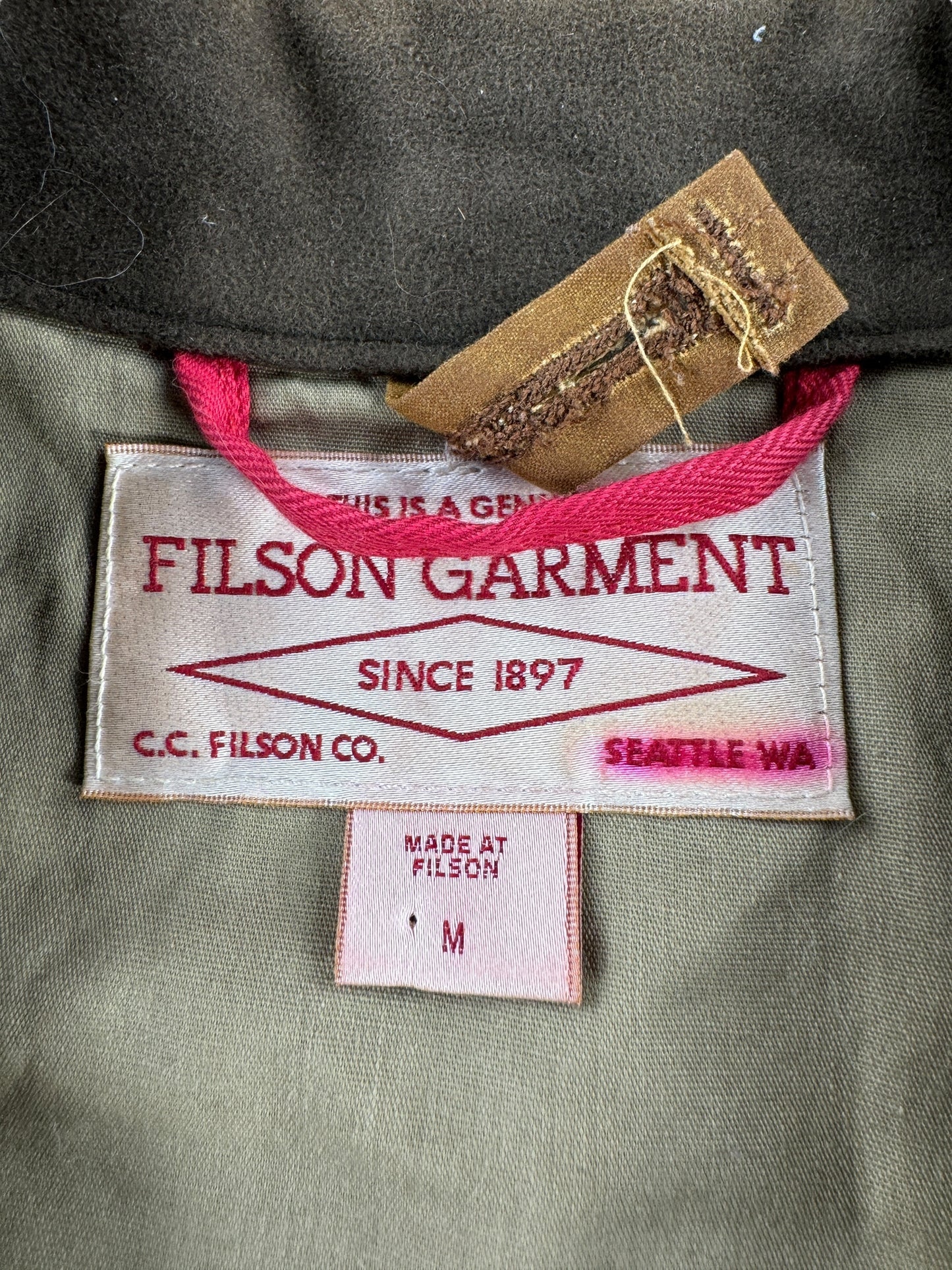 Tag on Filson Mile Marker Jacket SZ M AS IS