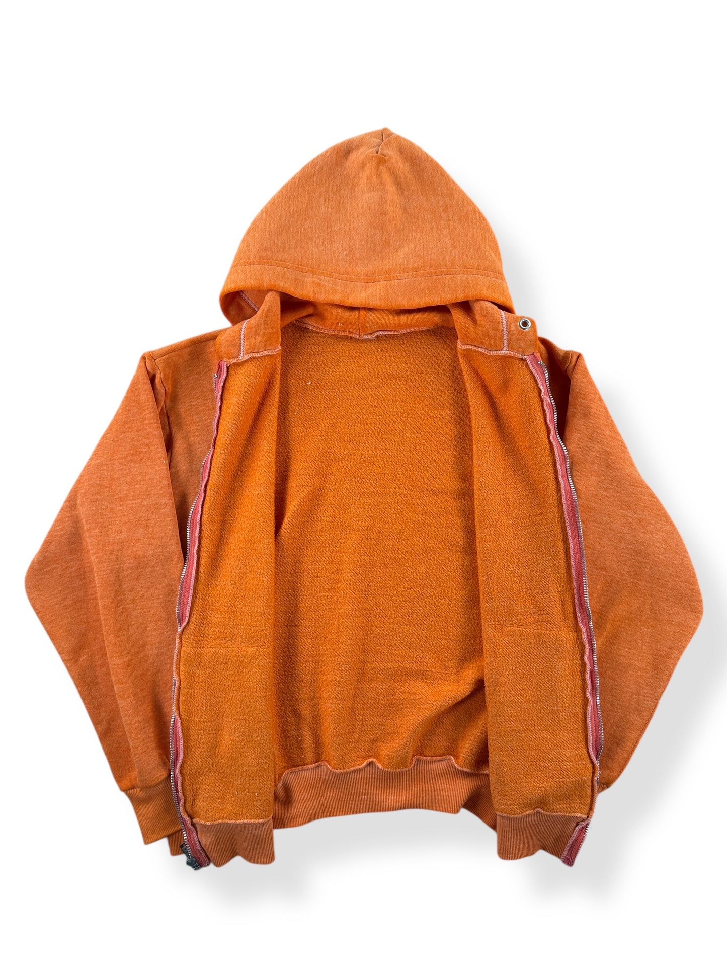 Inside of Vintage Old Orchard Beach Maine Orange Creamsicle Hoodie SZ S