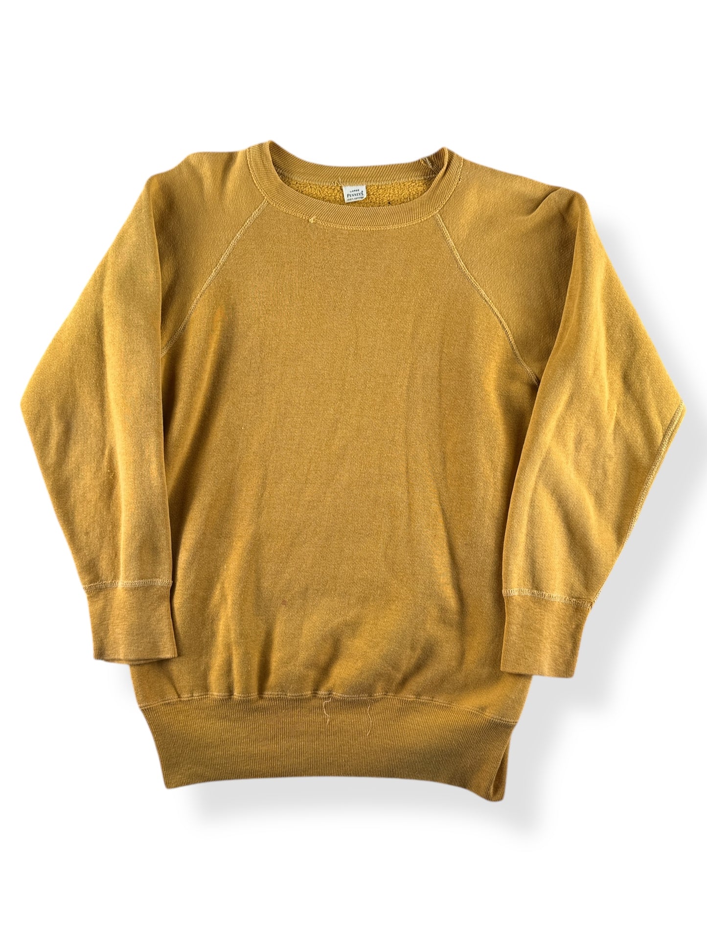 Front of Vintage Mustardy Yellow Penney's Crewneck SZ L