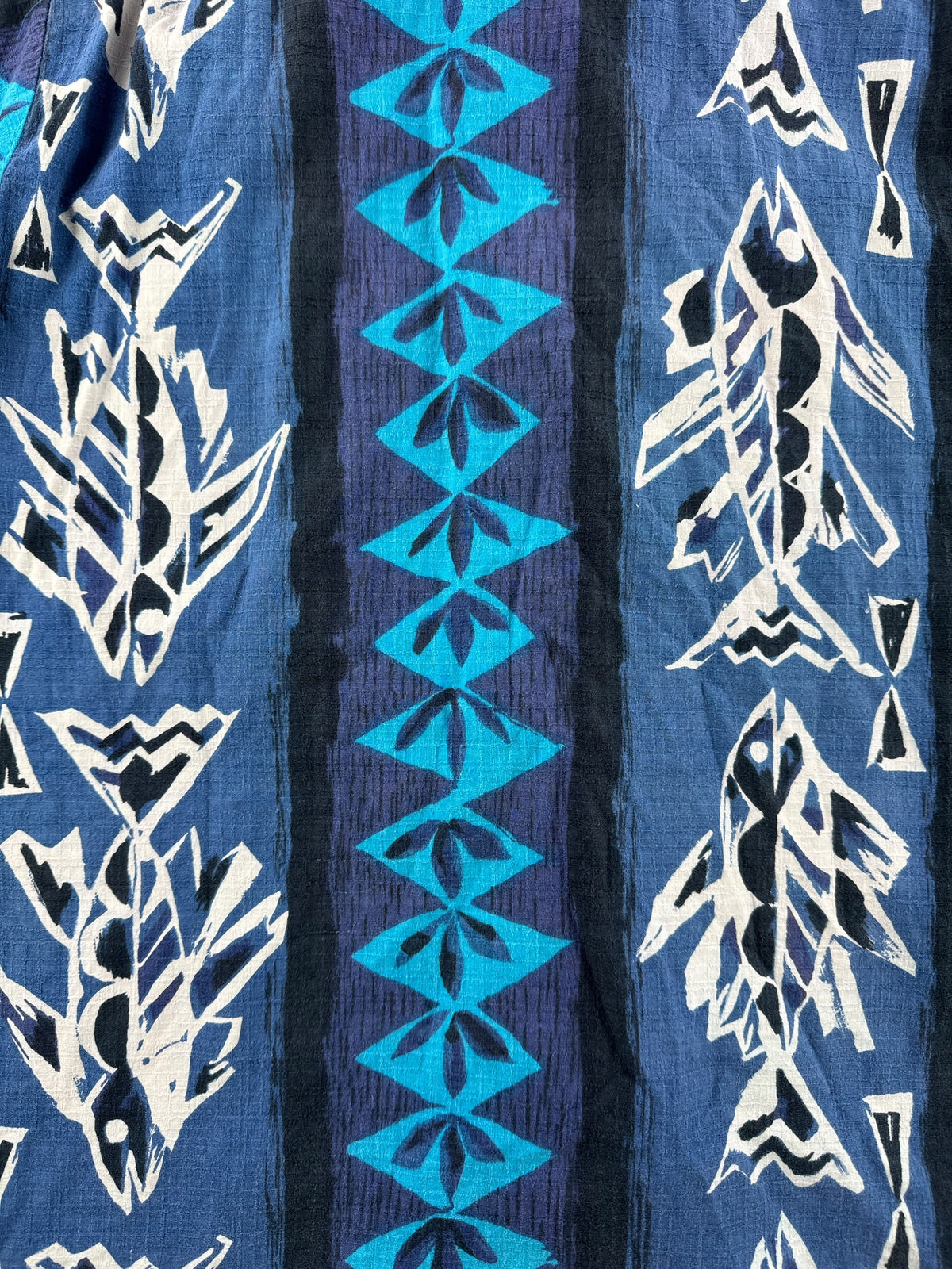 Pattern on Vintage Cotton Aloha Shirt SZ M - AS IS