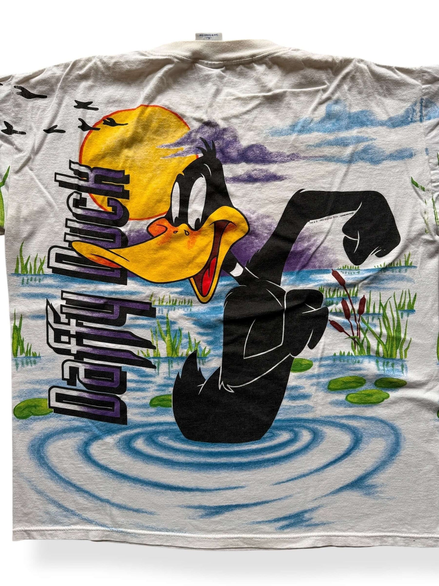 Vintage Daffy Duck Wild Oats All Over Print Tee SZ XL