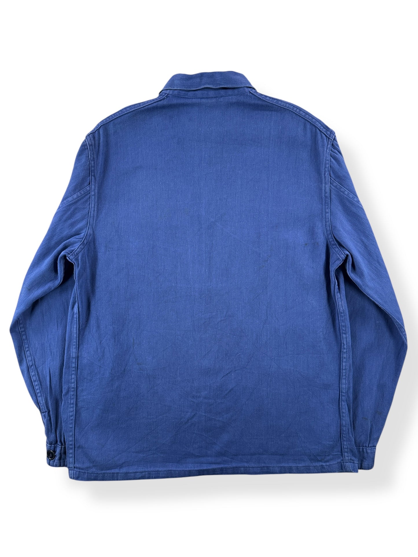 Back of Vintage Sanfor Deep Blue French Chore Coat SZ M