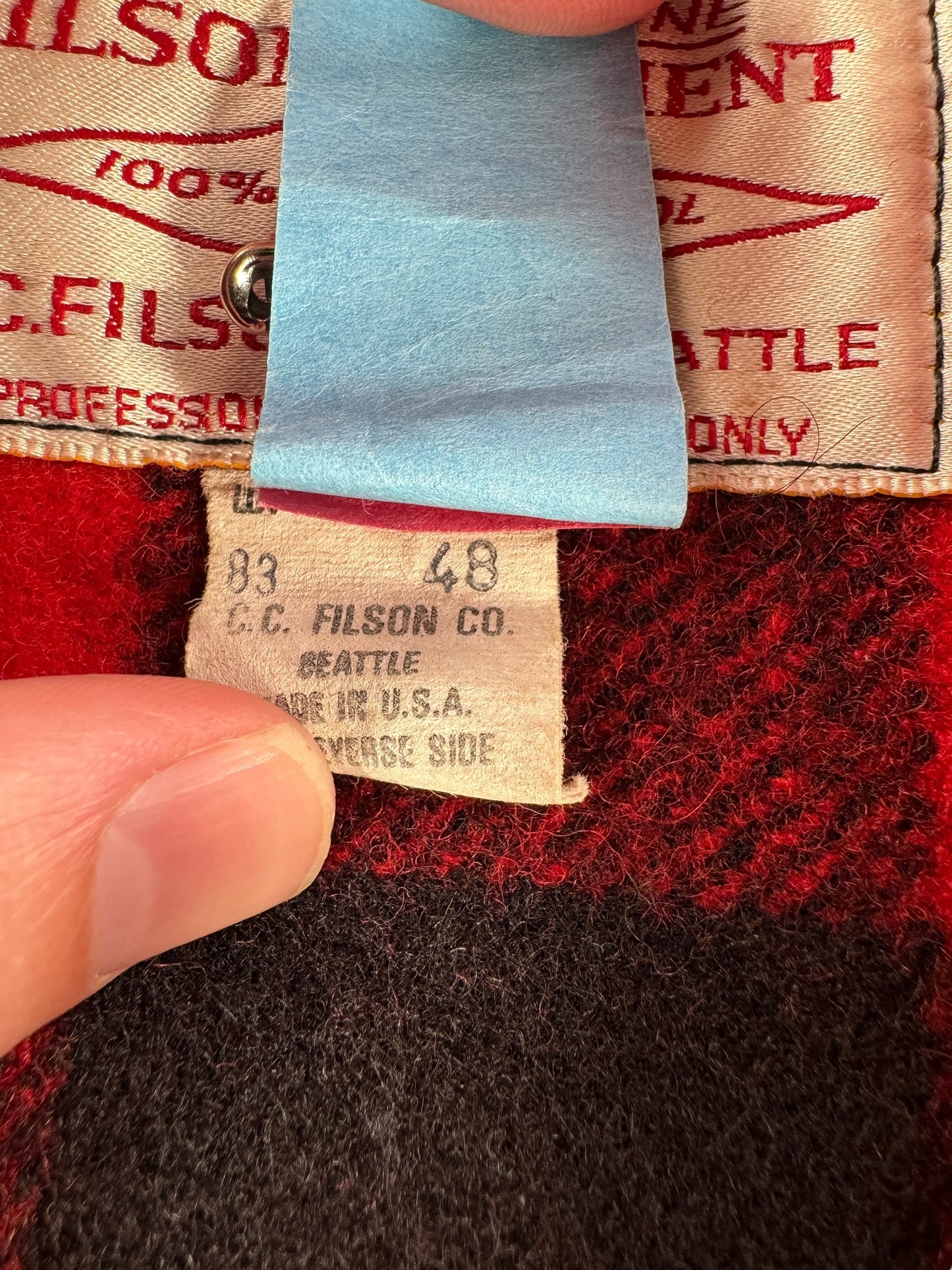 Tag on Vintage Filson Double Mackinaw Cruiser SZ 48