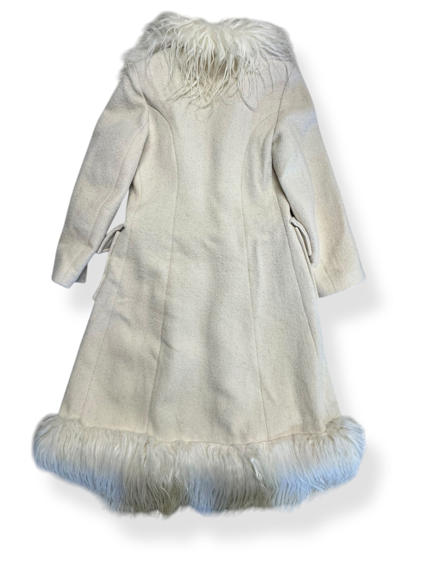 Back view of 1970s Solido Icelandic Wool Fur Coat S