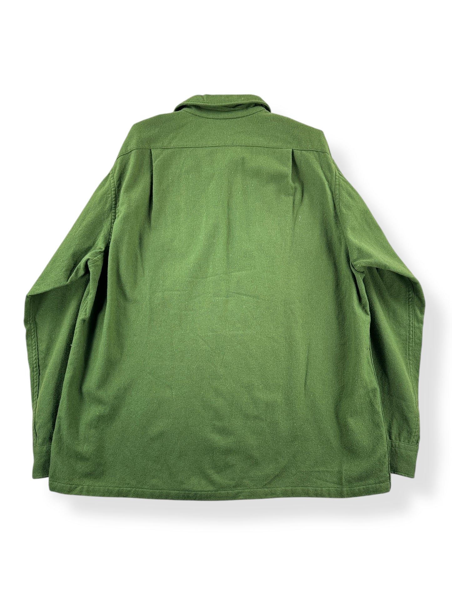 Back of Vintage Loop Collar Green Pendleton Shirt SZ XL