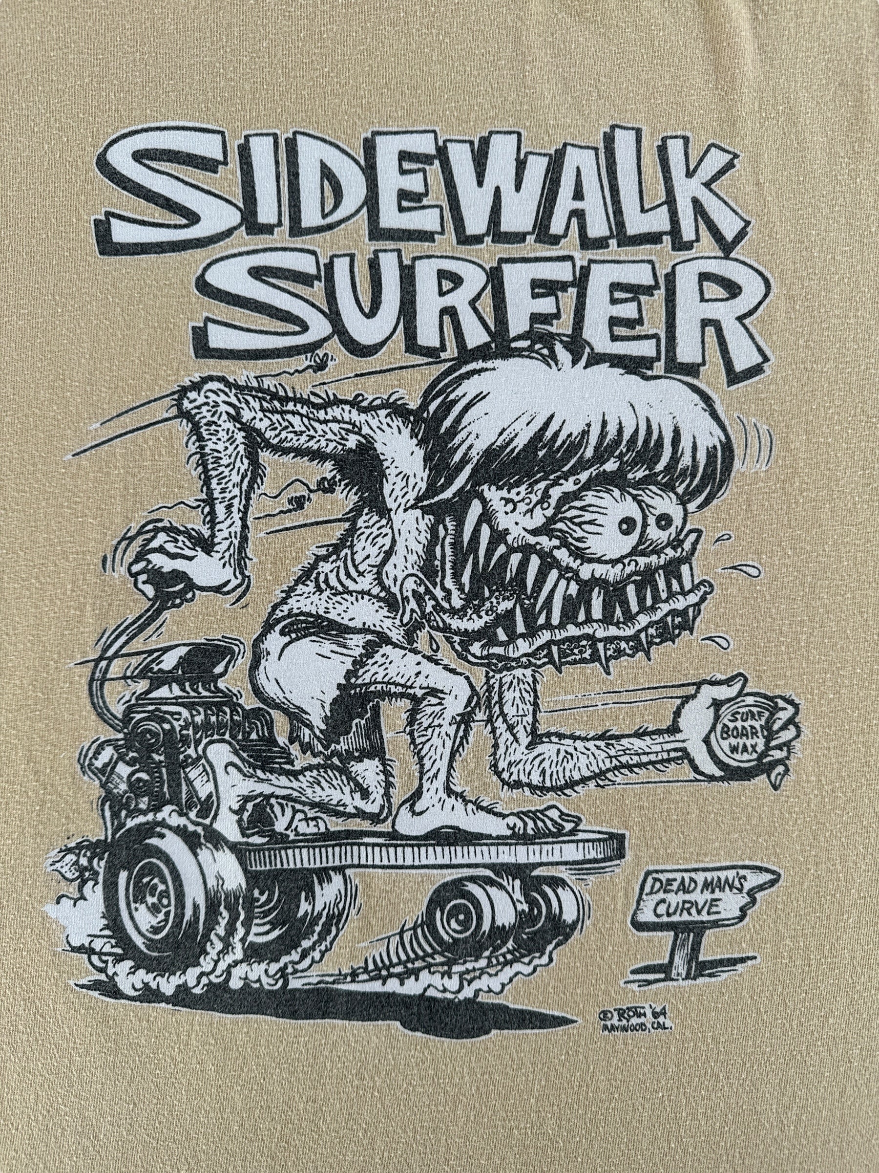 Front Graphic of Vintage Ed "Big Daddy" Roth Sidewalk Surfer Tee SZ XL