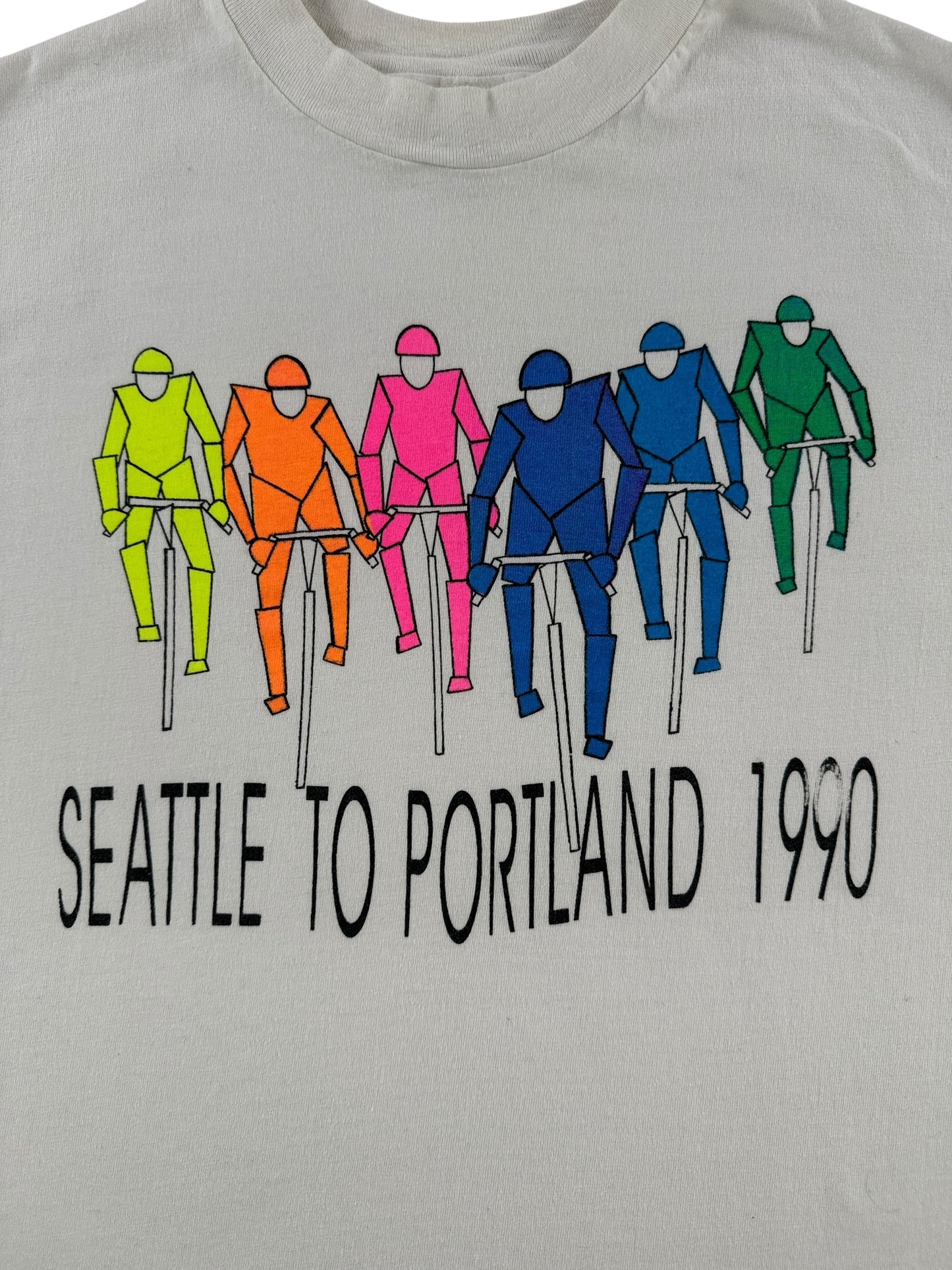 Front Graphic of Vintage Seattle To Portland 1990 Tee SZ L