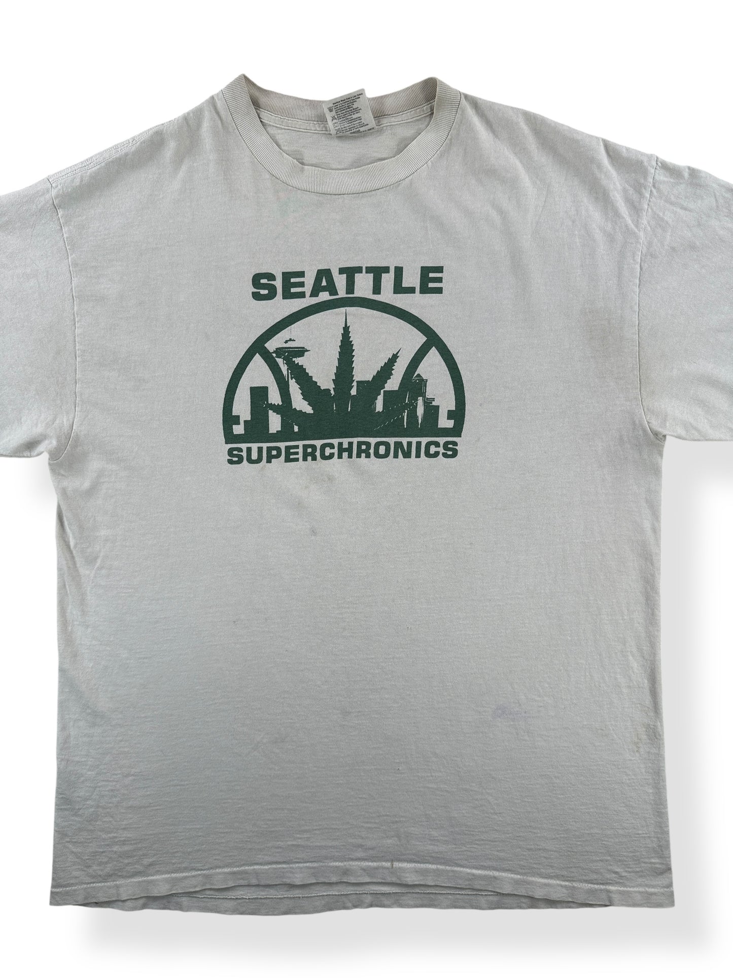 Front Graphic of Vintage 90s Seattle Super Chronics Tee SZ XL