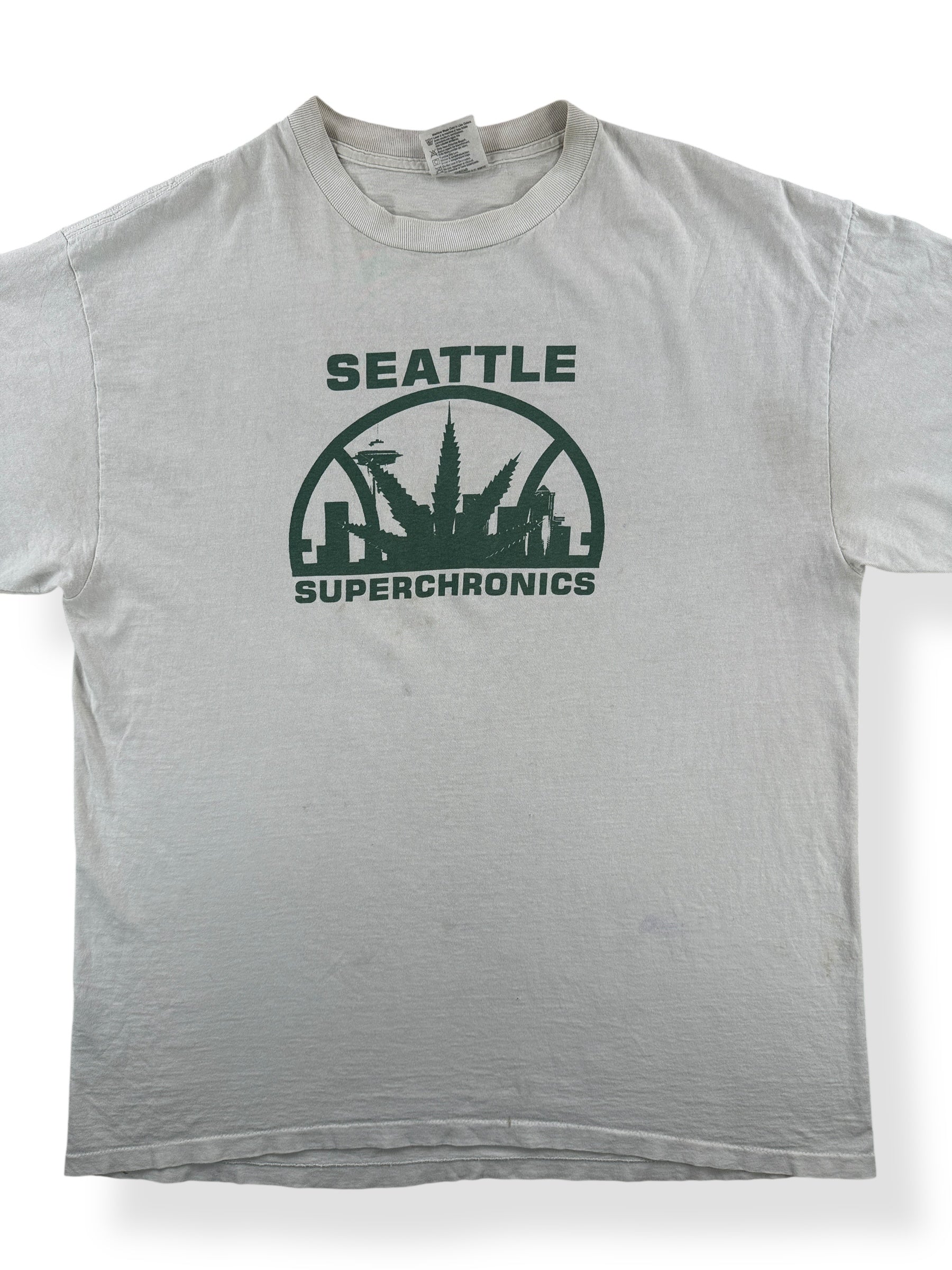 Front Graphic of Vintage 90s Seattle Super Chronics Tee SZ XL