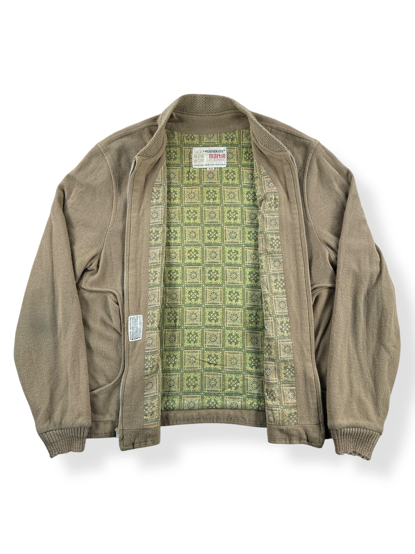 Inside of Vintage Weather-Eye by Martin of California Jacket SZ 44