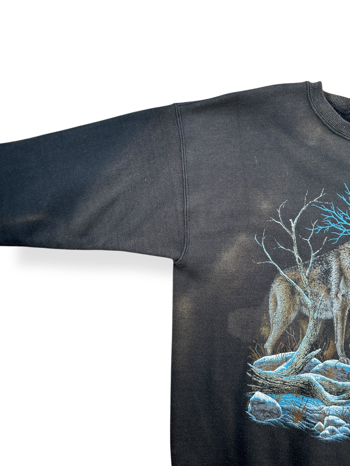 Fading on Vintage Faded Wolf Crewneck SZ L