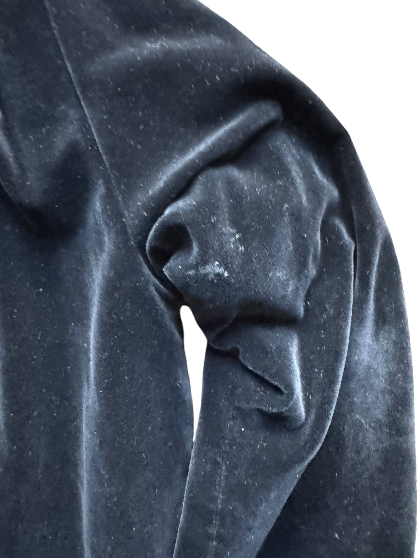 Elbow blemish of 1960s Black Velvet Long Coat L-XL