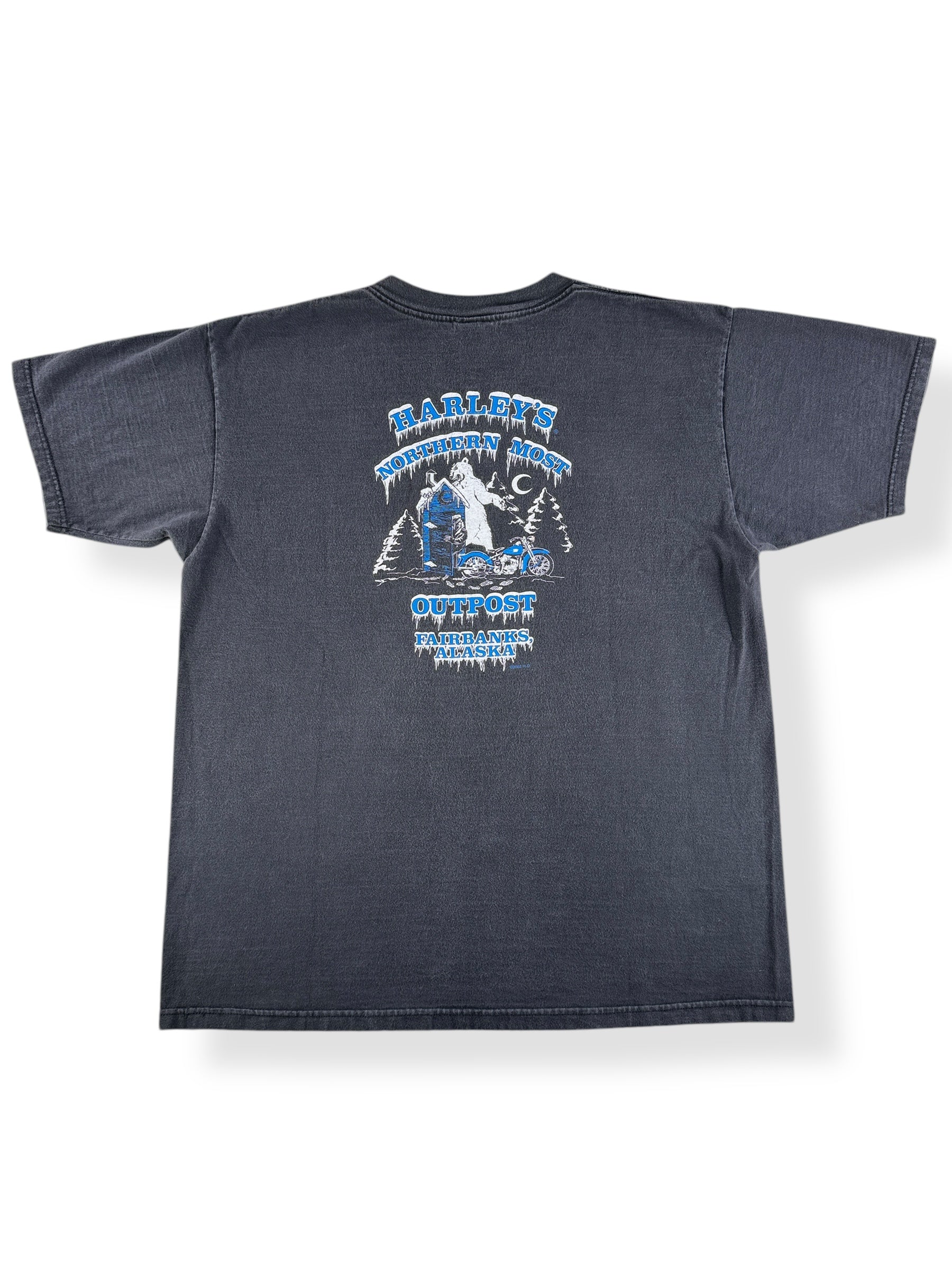 Back of Vintage Fairbanks Alaska Harley Tee SZ XL