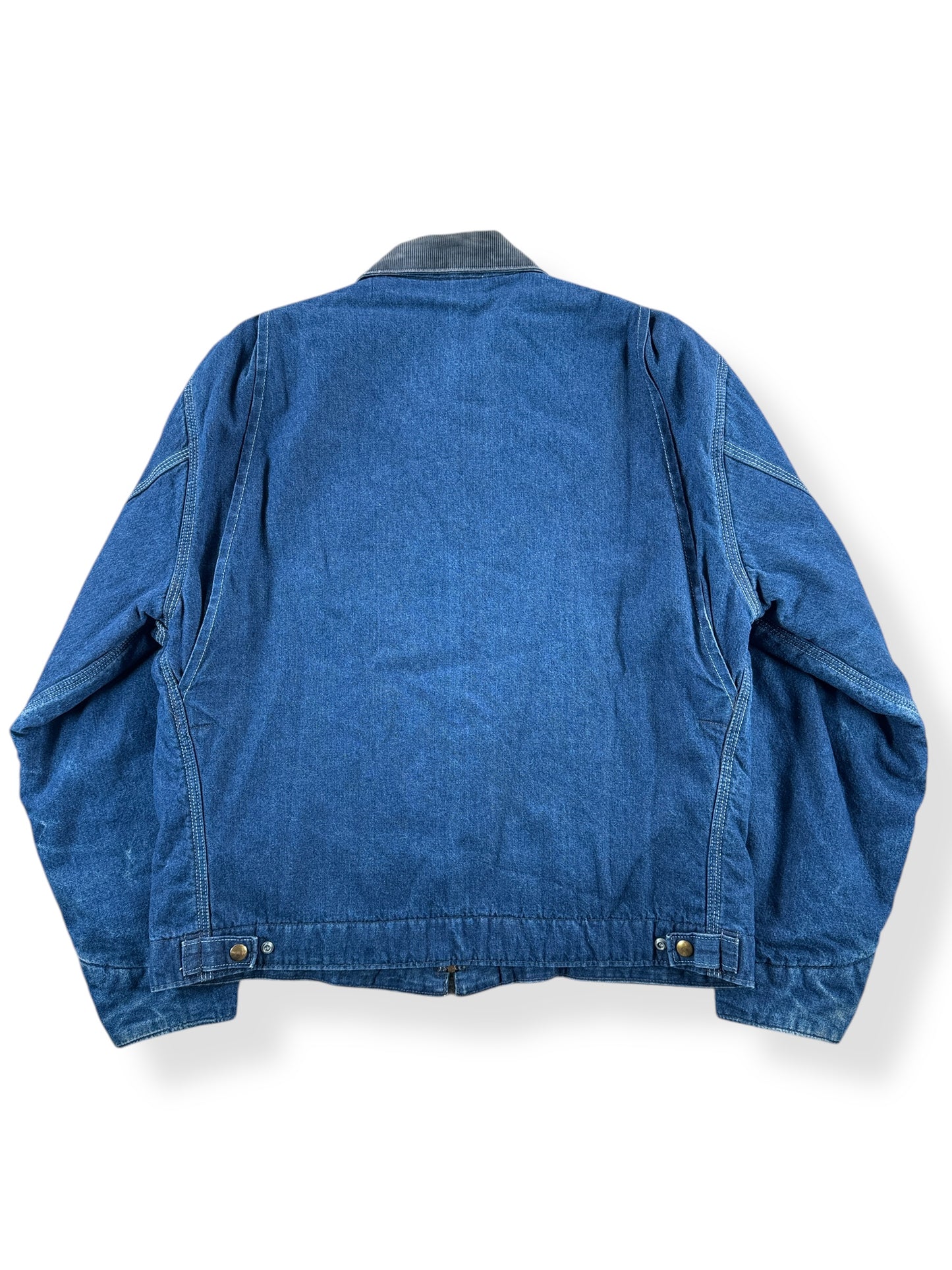 Back of Vintage Carhartt Denim Quilted Detroit Jacket SZ 44