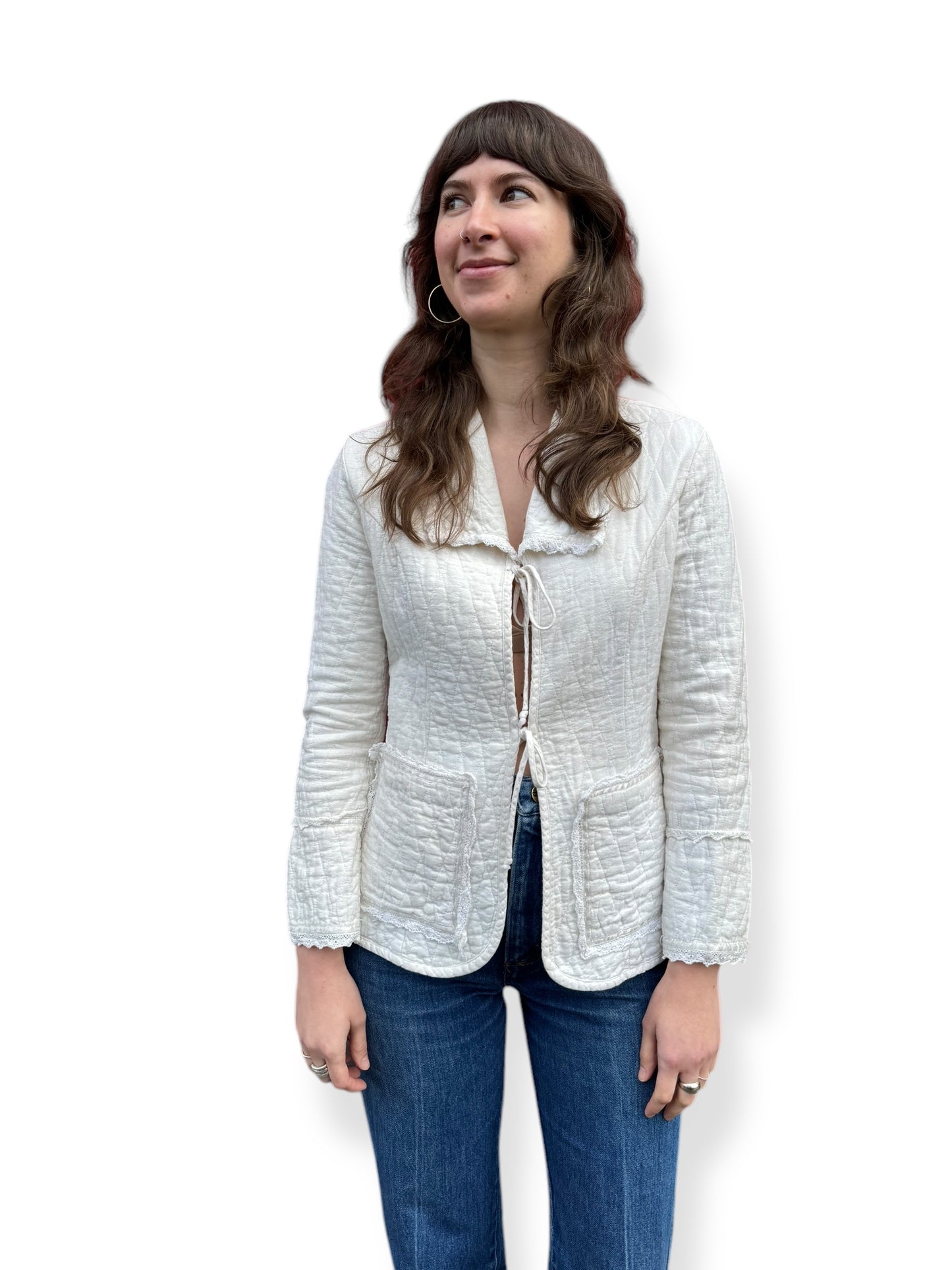 Front view of Vintage Jessica's Gunnies Quilted Jacket L
