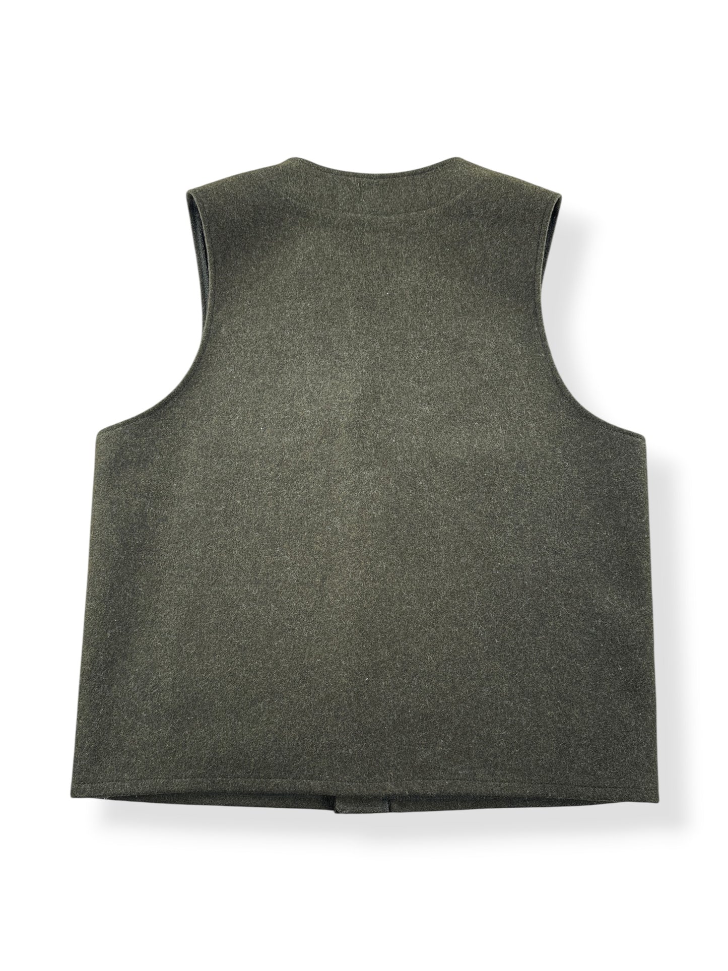 Back of Vintage Filson Forest Green Mackinaw Wool Vest SZ 42