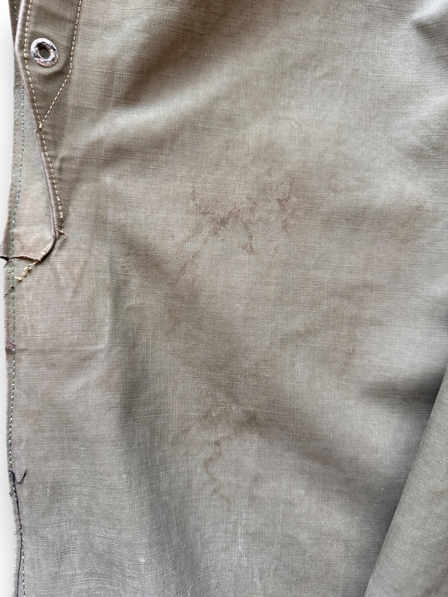 staining on Vintage Theater Modified WWII Era Foul Weather Smock SZ S