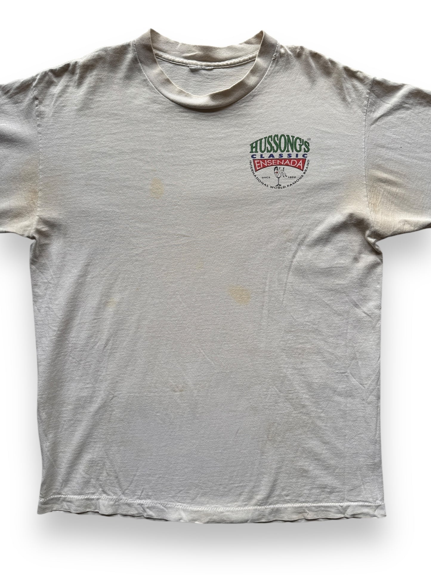 front close up of Vintage Hussong's Ensenada Tee SZ L