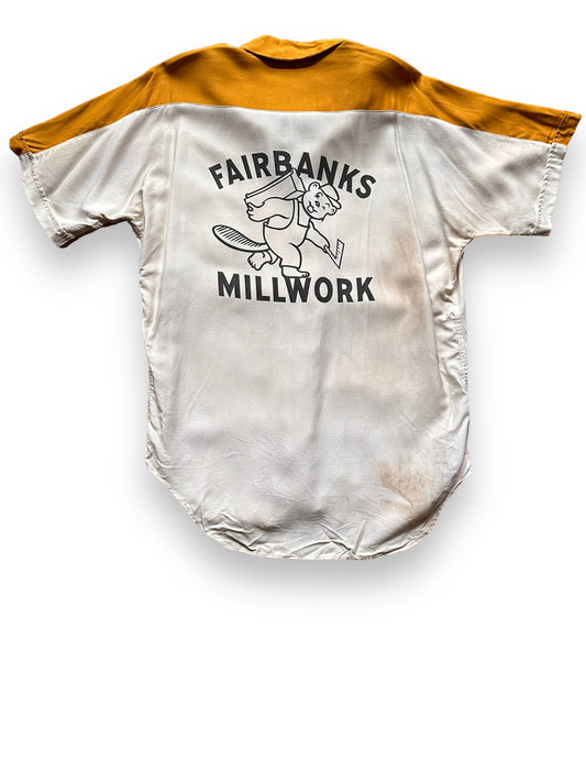 back of Vintage Fairbanks Millwork Bowling Shirt SZ L | Vintage Bowling Shirt Seattle | Barn Owl Vintage Seattle