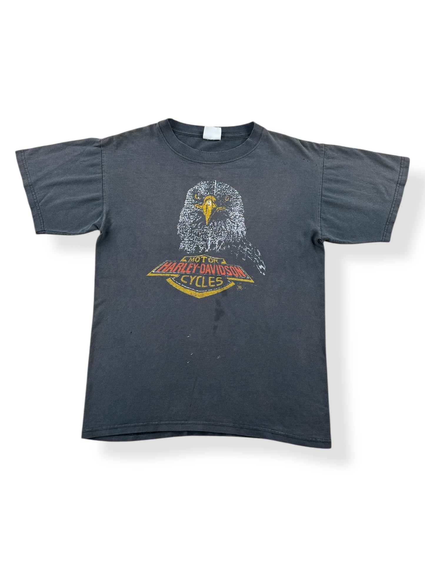 Front of Vintage Late 90s Faded Harley Eagle Tee SZ M
