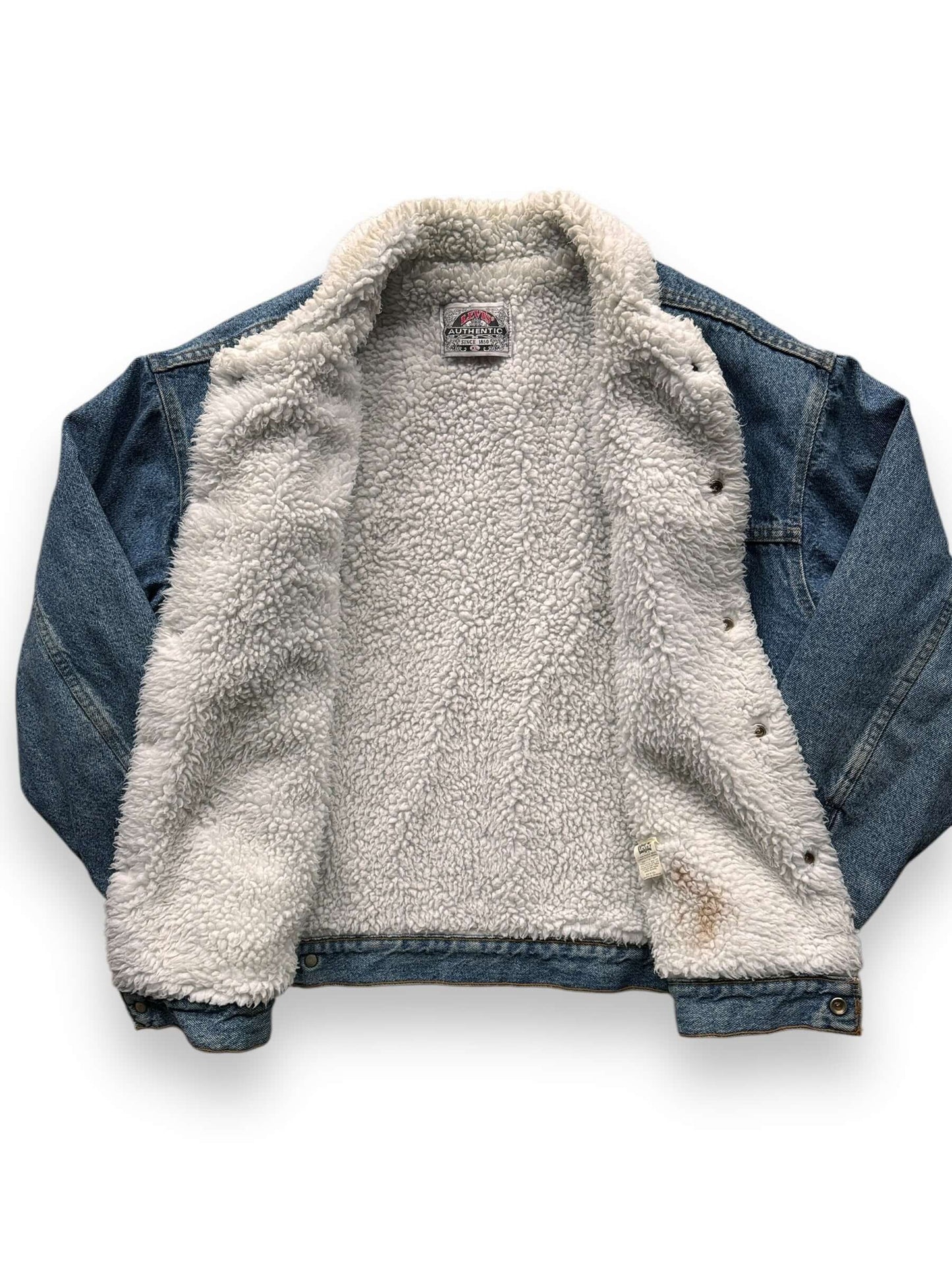 inside of Vintage Levi's Sherpa Type III Denim Jacket SZ XL
