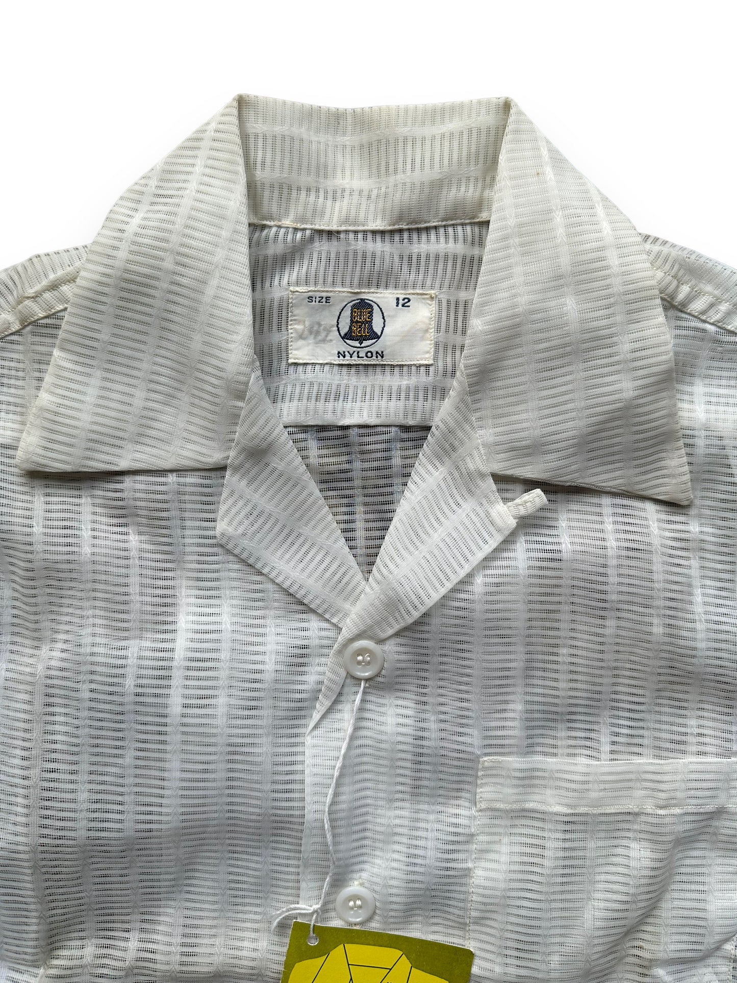 Blue Bell Tag on Vintage Deadstock Blue Bell Nylon Loop Collar Shirt SZ 12 | Vintage Loop Collar Shirt Seattle | Barn Owl Vintage Seattle