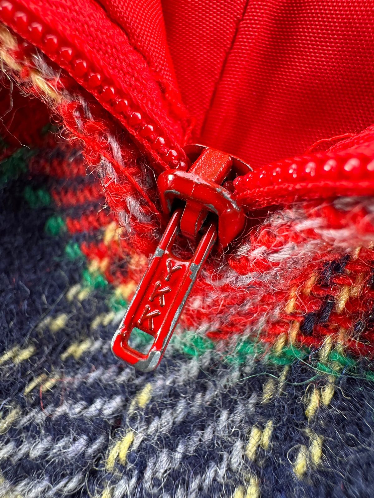 Zipper on Vintage 1970s Plaid Wool Trousers SZ 14