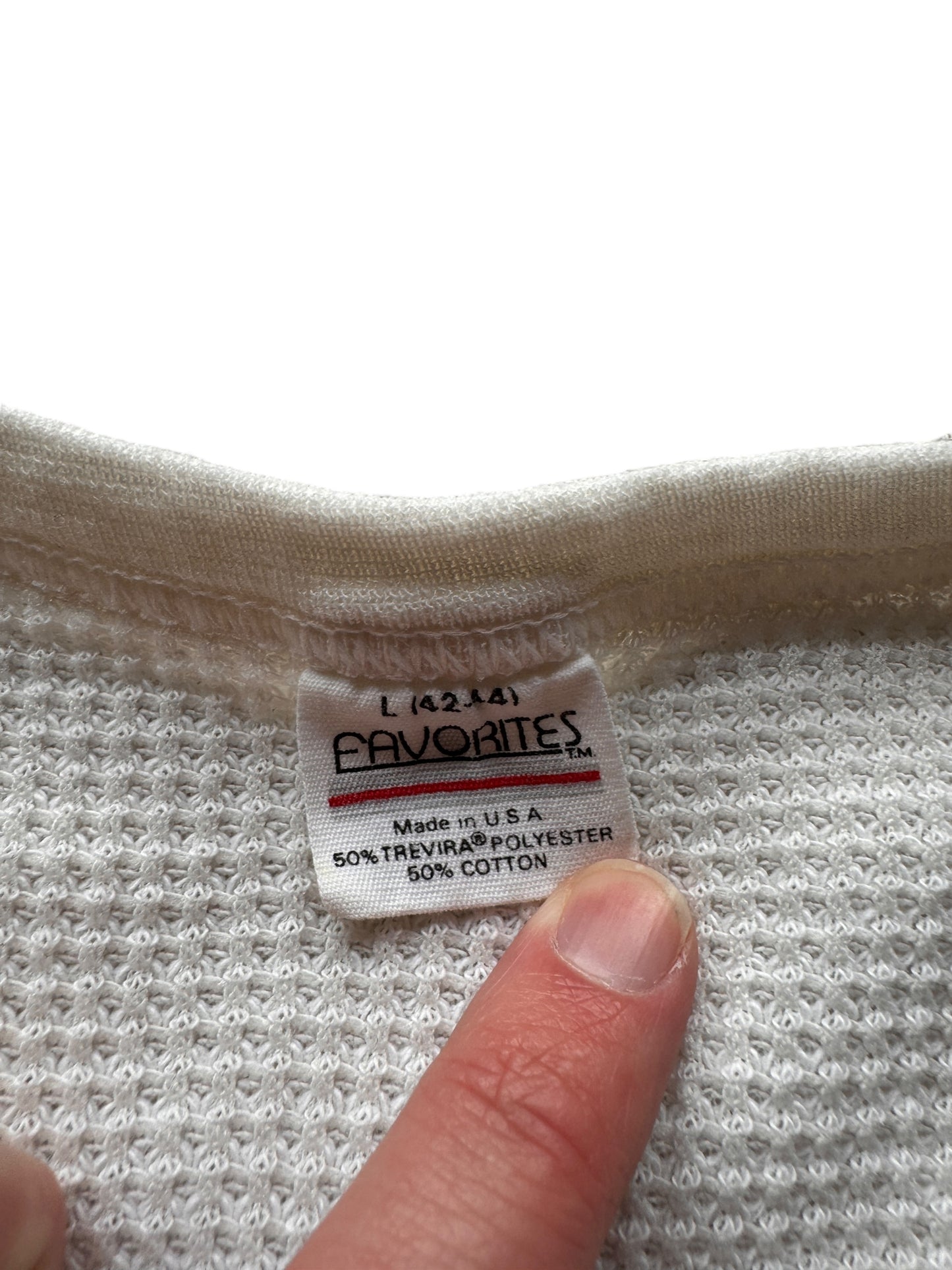 Tag on Vintage Favorites Cotton/Poly Blend Waffle Shirt SZ L