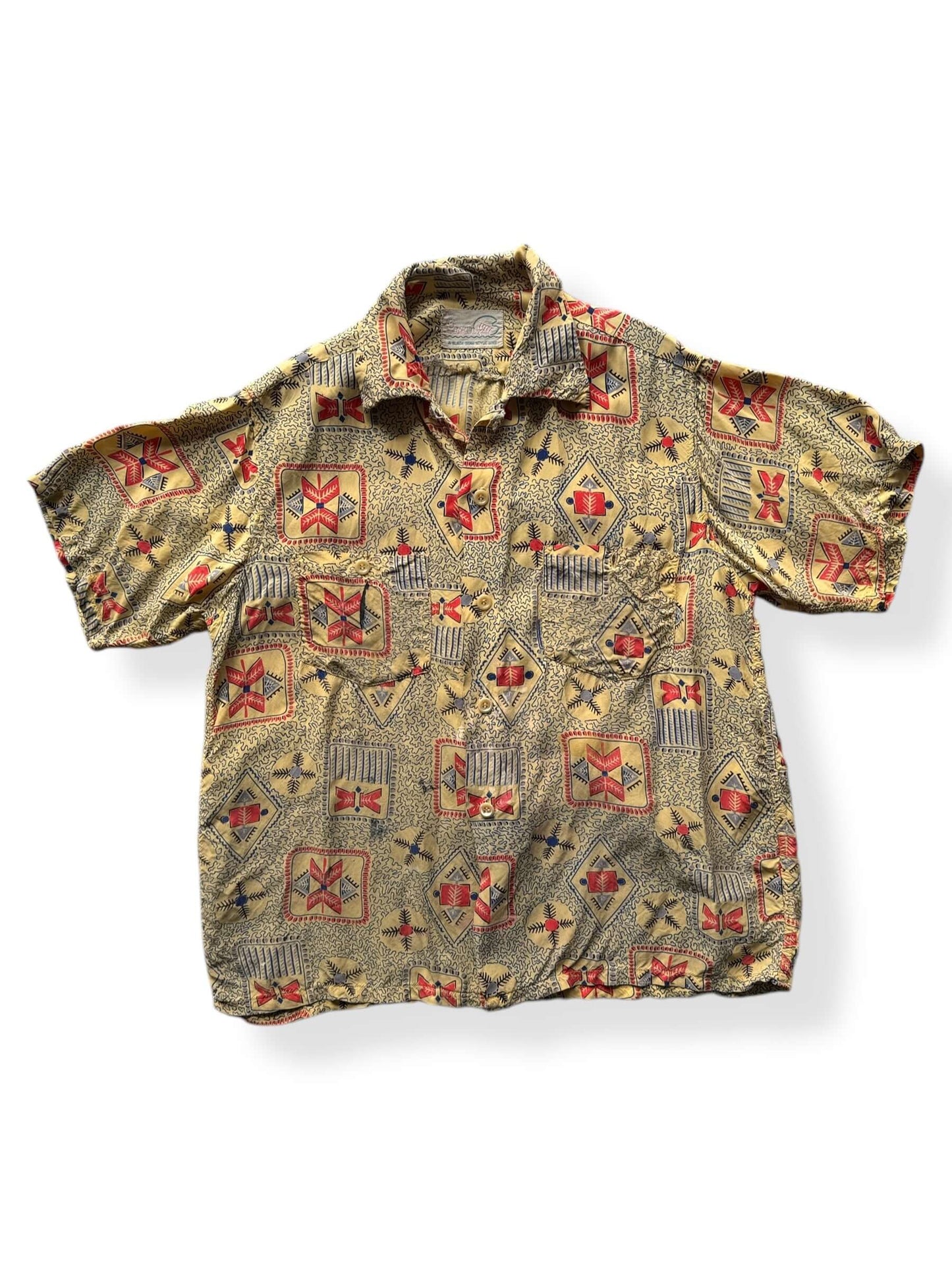 Front of Vintage Black Bear Corsair Aloha Shirt SZ M