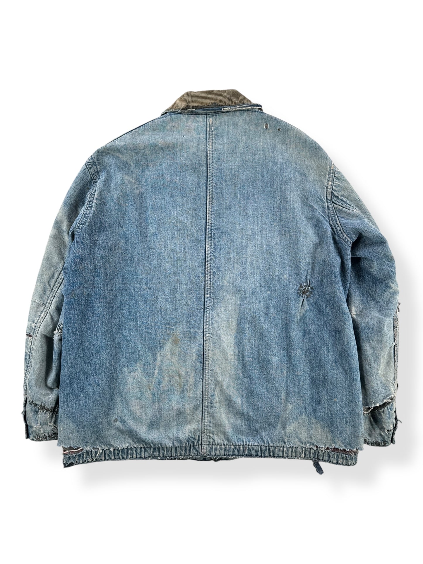 Back of Vintage Thrashed Blanket Lined Chore Coat SZ L