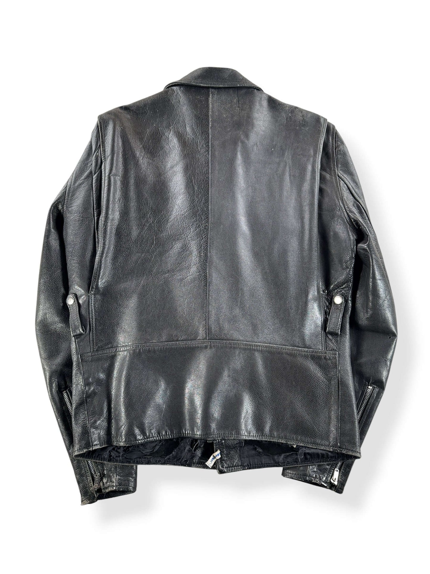 Back of Vintage Black Cowhide Leather Coat SZ M
