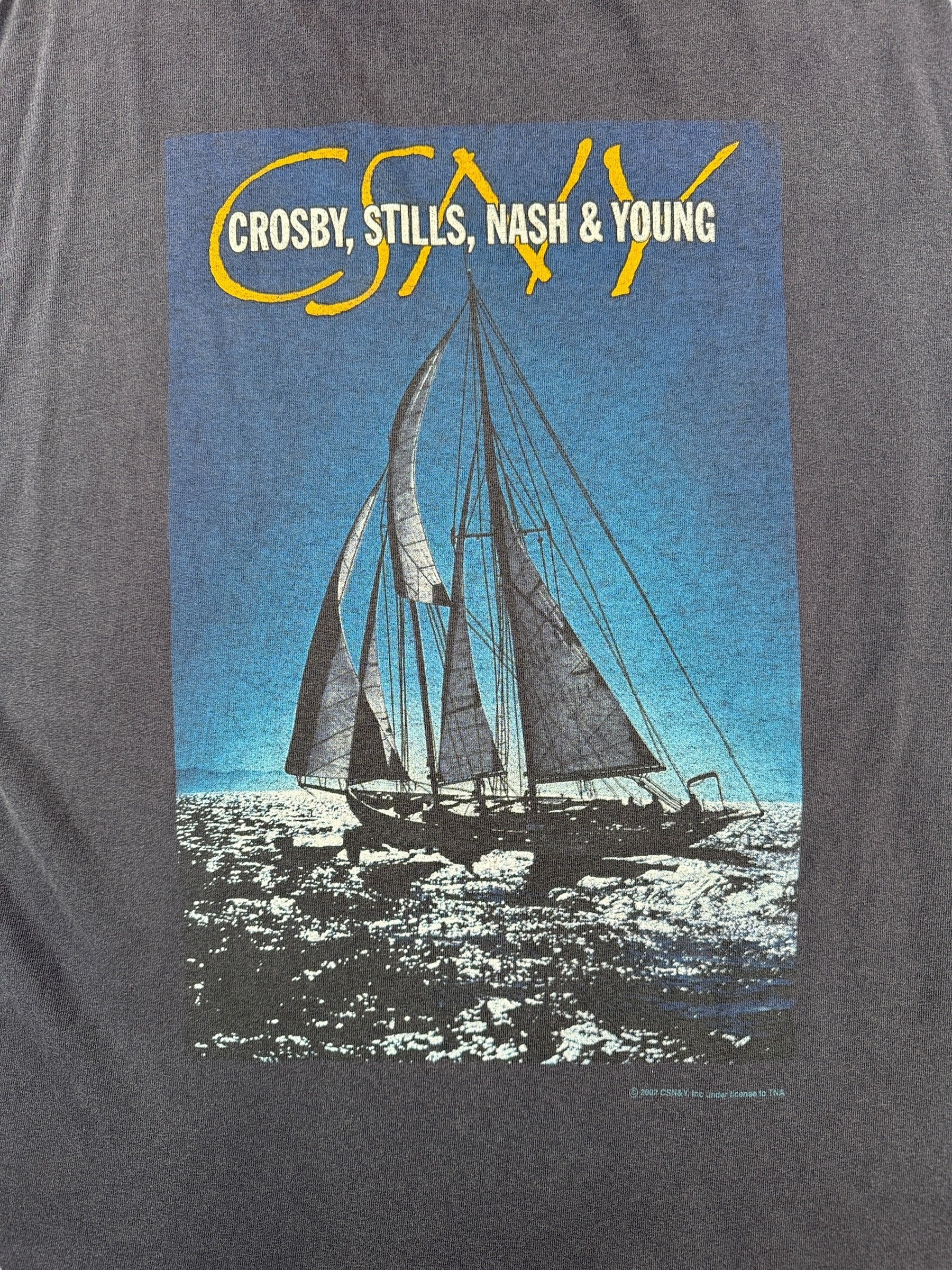 Back Graphic of Vintage Crosby, Stills, & Nash Longsleeve Tee SZ XL