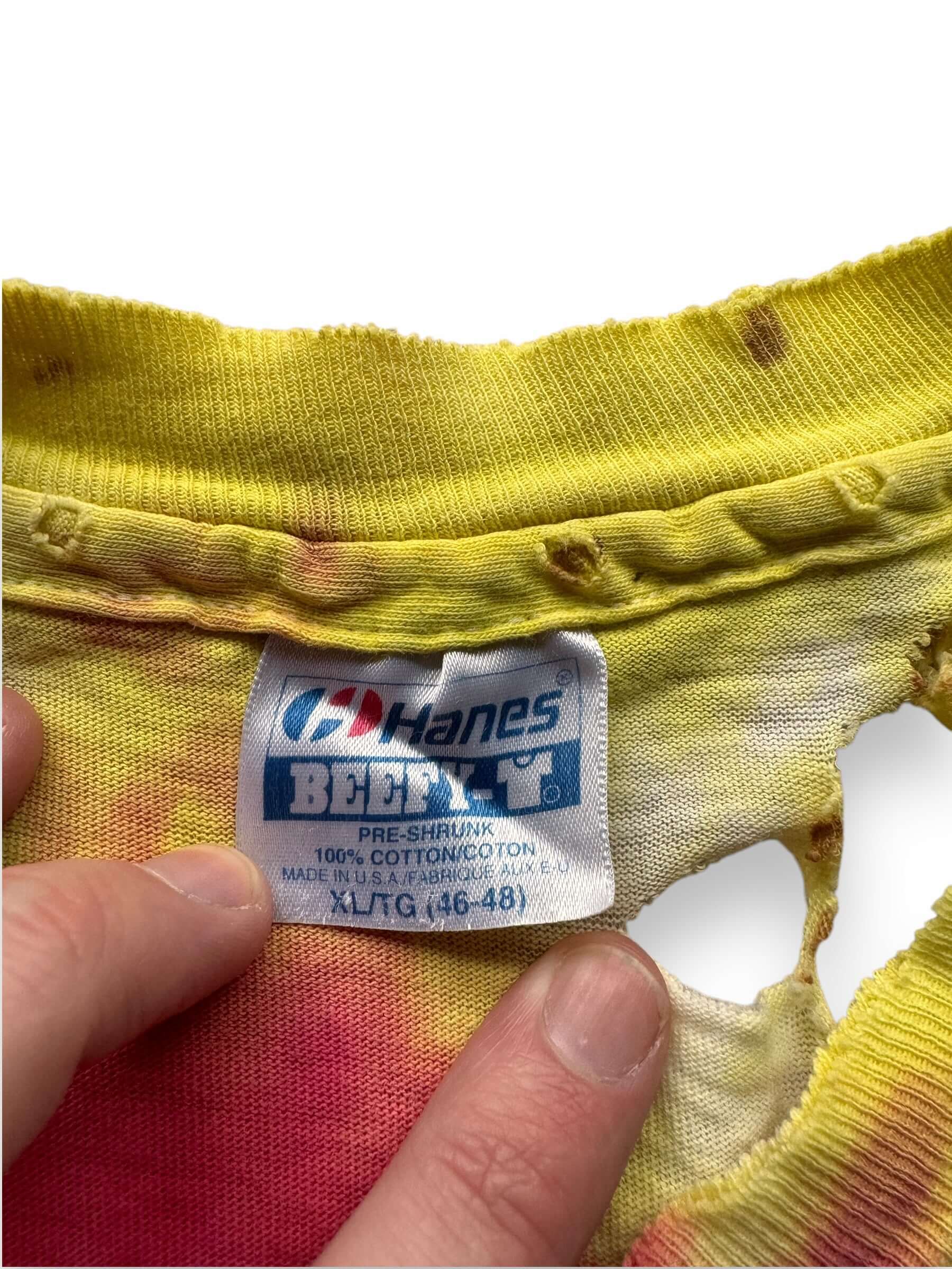 tag on Vintage Destroyed Radio Free Alabama Tie-Dye Tee SZ XL